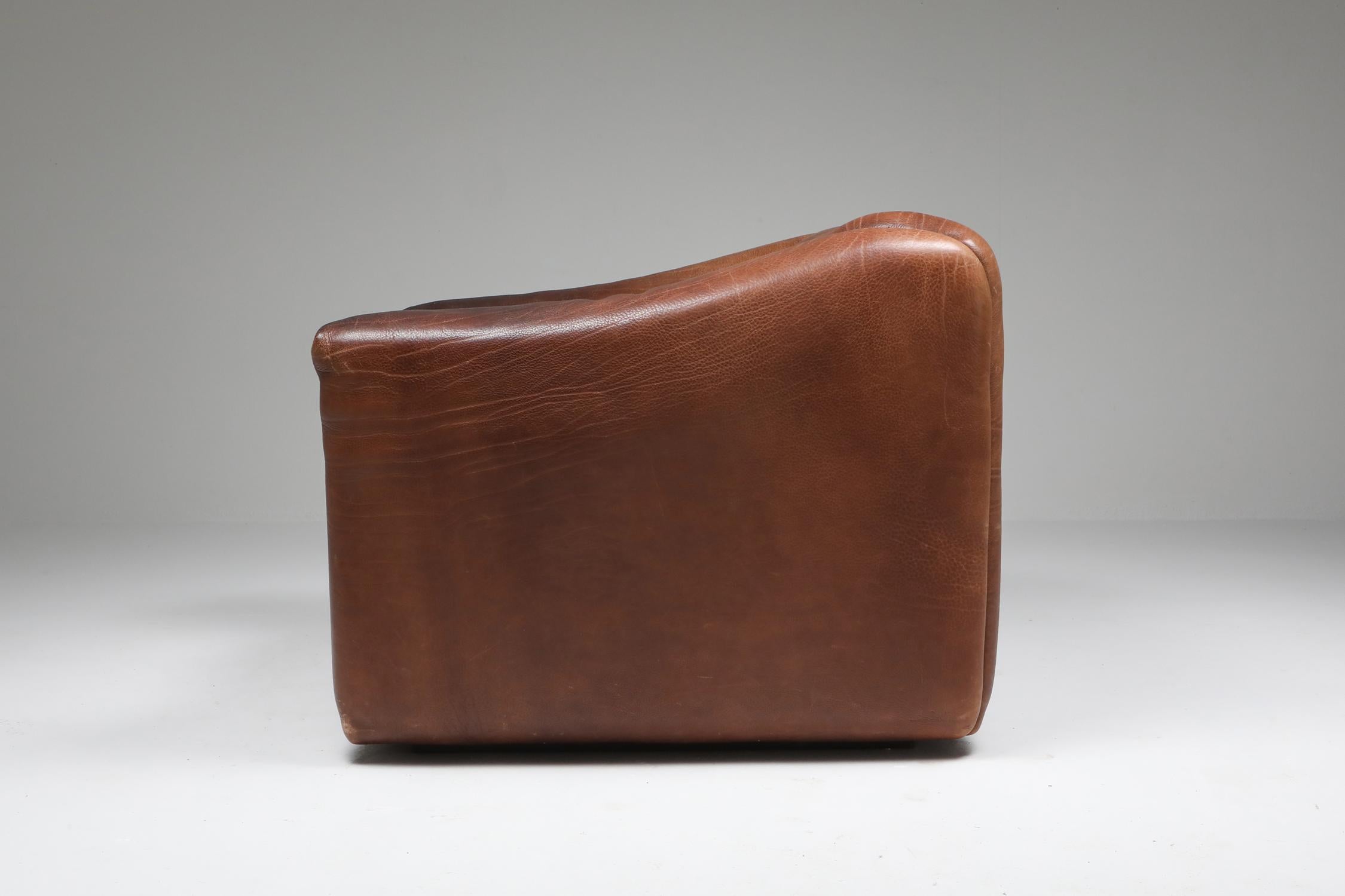 Mid-Century Modern De Sede DS 47 Brown Leather Armchair