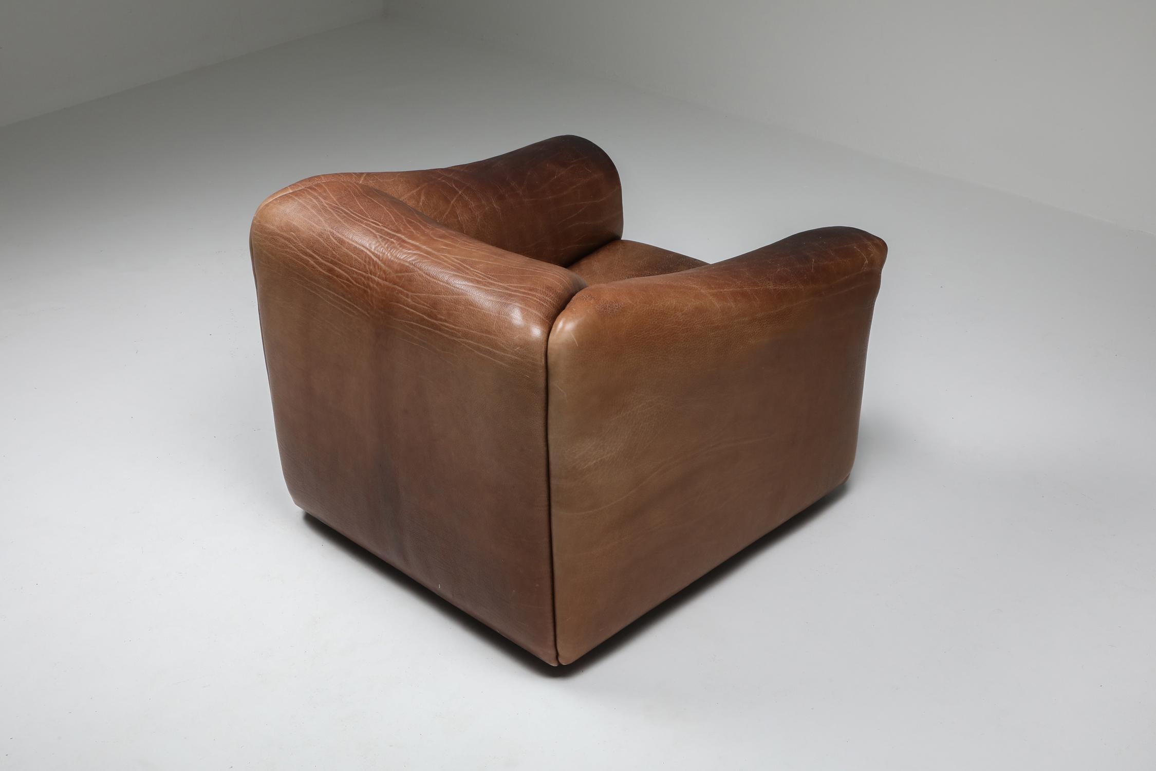 Swiss De Sede DS 47 Brown Leather Armchair