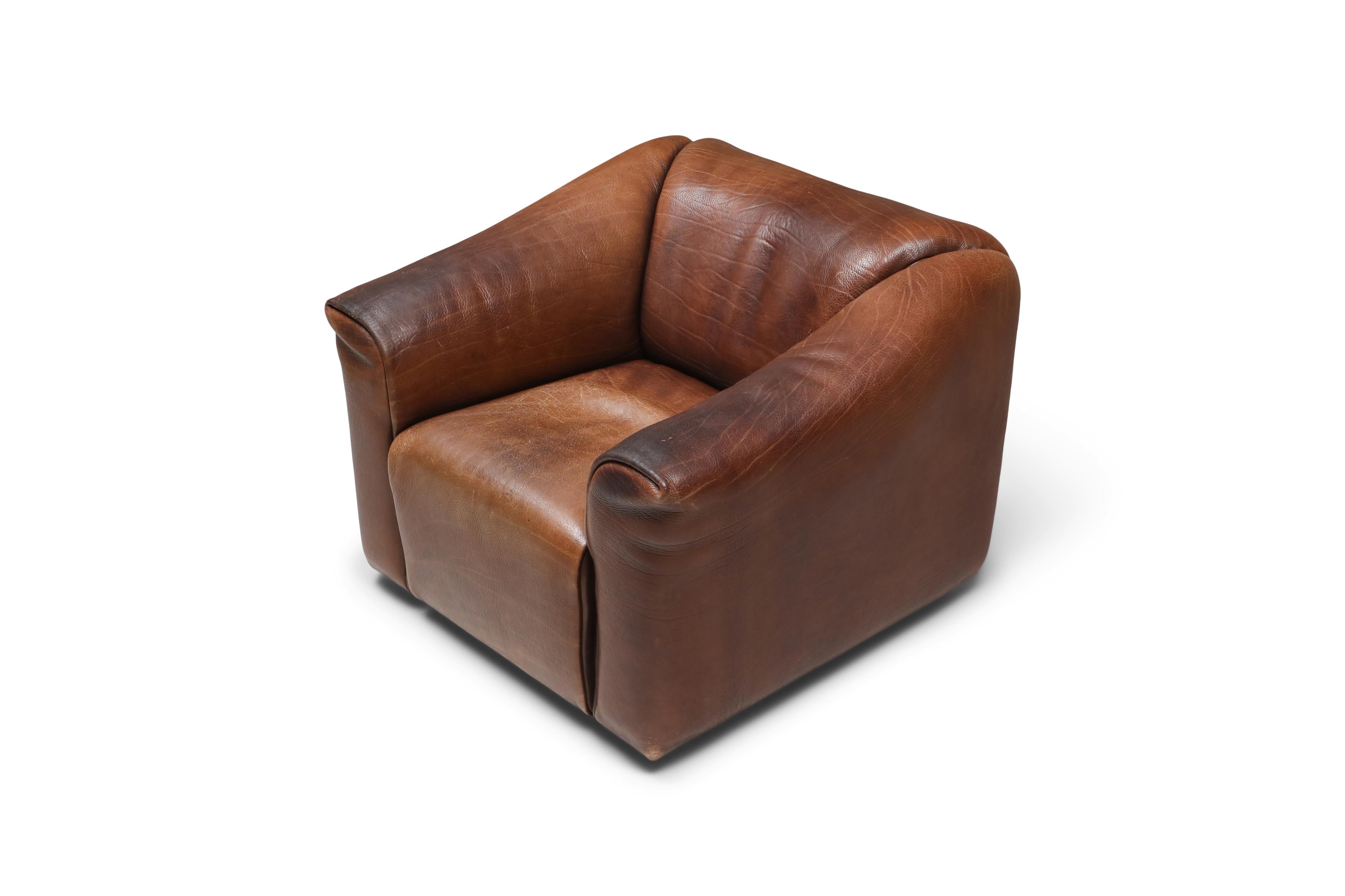 Late 20th Century De Sede DS 47 Brown Leather Armchair