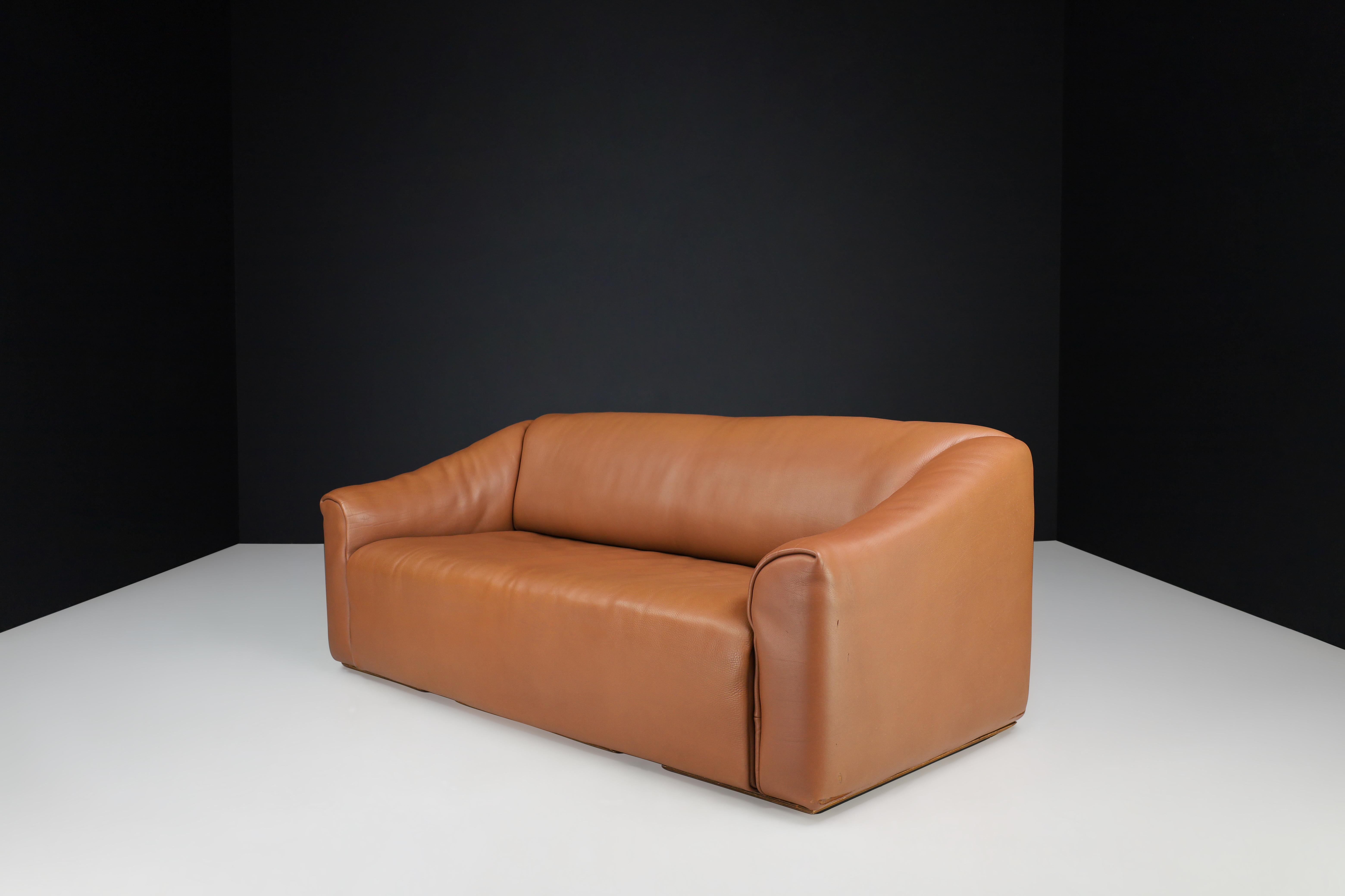 De Sede Ds-47 Brown Neck Leather Sofa from Switzerland, 1970s  In Good Condition For Sale In Almelo, NL