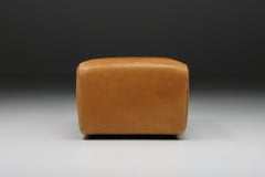 De Sede DS 47 Cognacfarbene Lederhocker, Hocker, Schweizer Design, 1970er Jahre