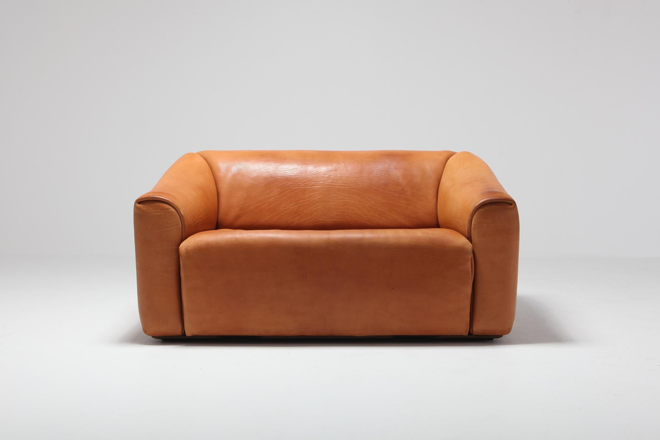 Mid-Century Modern De Sede DS 47 Cognac Leather Sofa