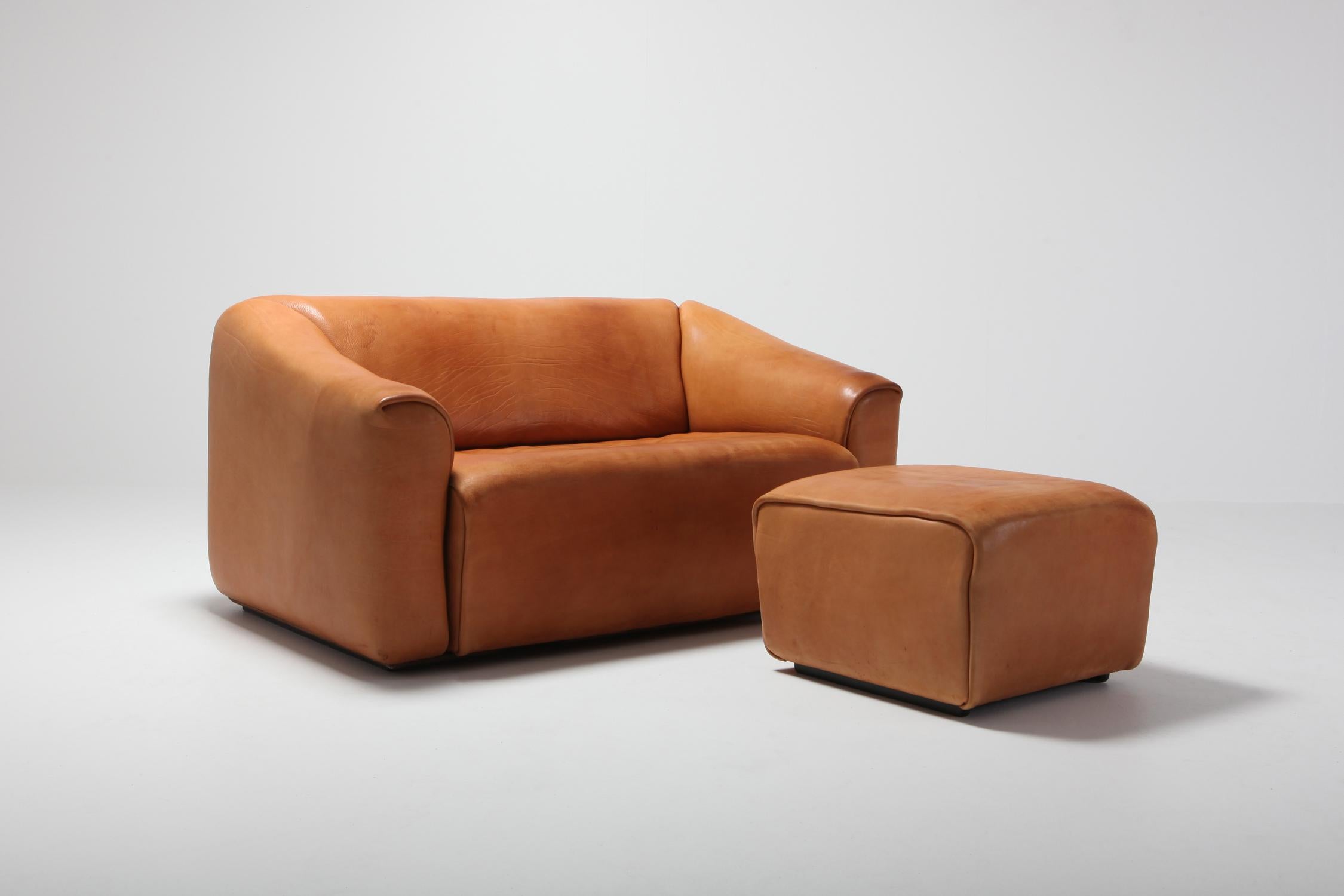 De Sede DS 47 Cognac Leather Sofa In Good Condition In Antwerp, BE