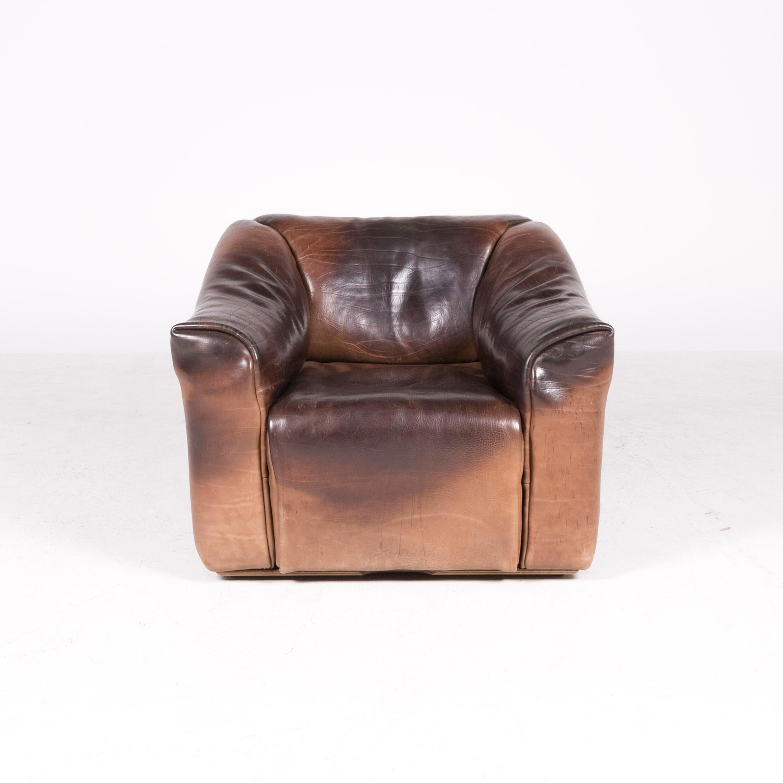 De Sede DS 47 Designer Leather Armchair Brown Genuine Leather Aniline (Moderne) im Angebot