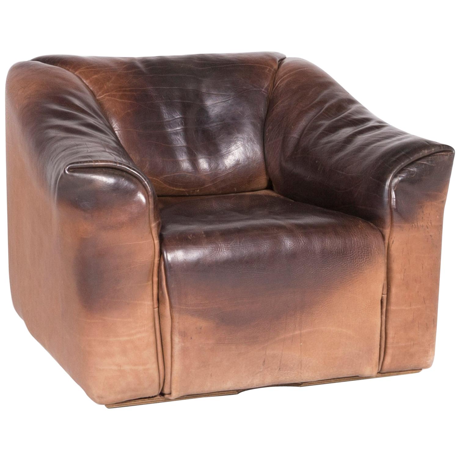 De Sede DS 47 Designer Leather Armchair Brown Genuine Leather Aniline im Angebot