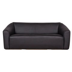 De Sede ds 47 Designer Leather Sofa Black Two-Seat Real Leather Couch