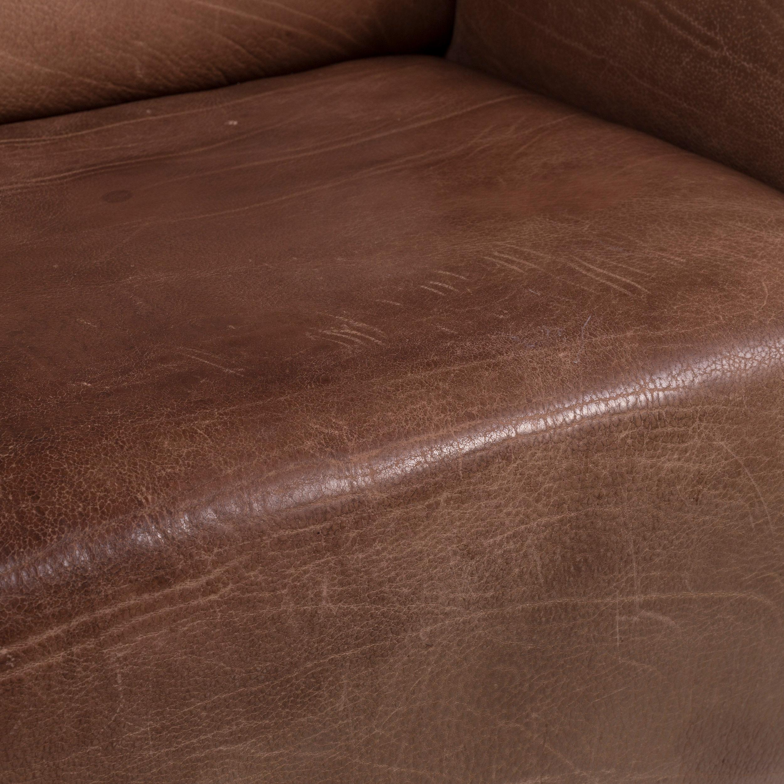 Swiss De Sede Ds 47 Designer Leder Sofa Braun Zweisitzer For Sale