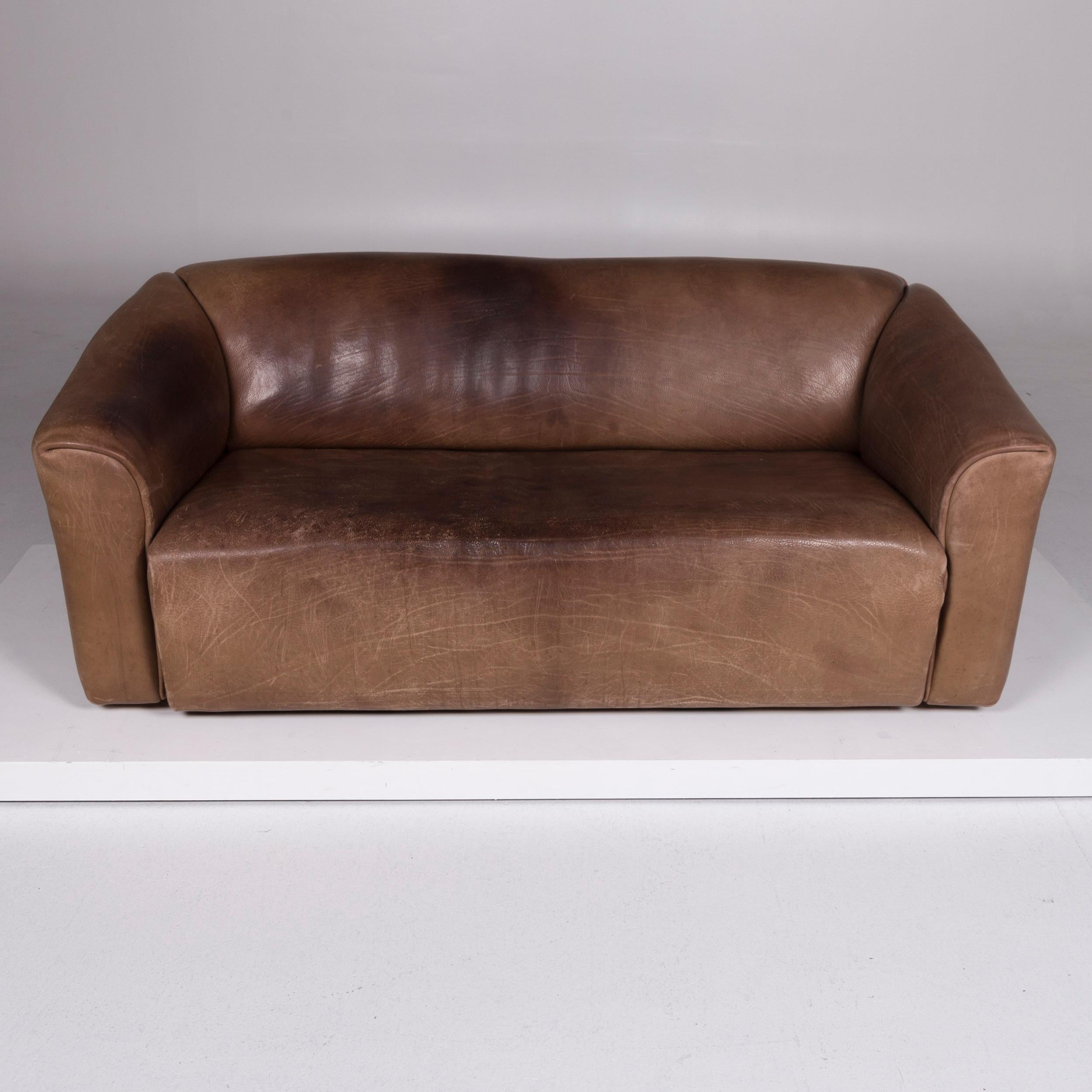 De Sede Ds 47 Designer Leder Sofa Braun Zweisitzer In Fair Condition For Sale In Cologne, DE