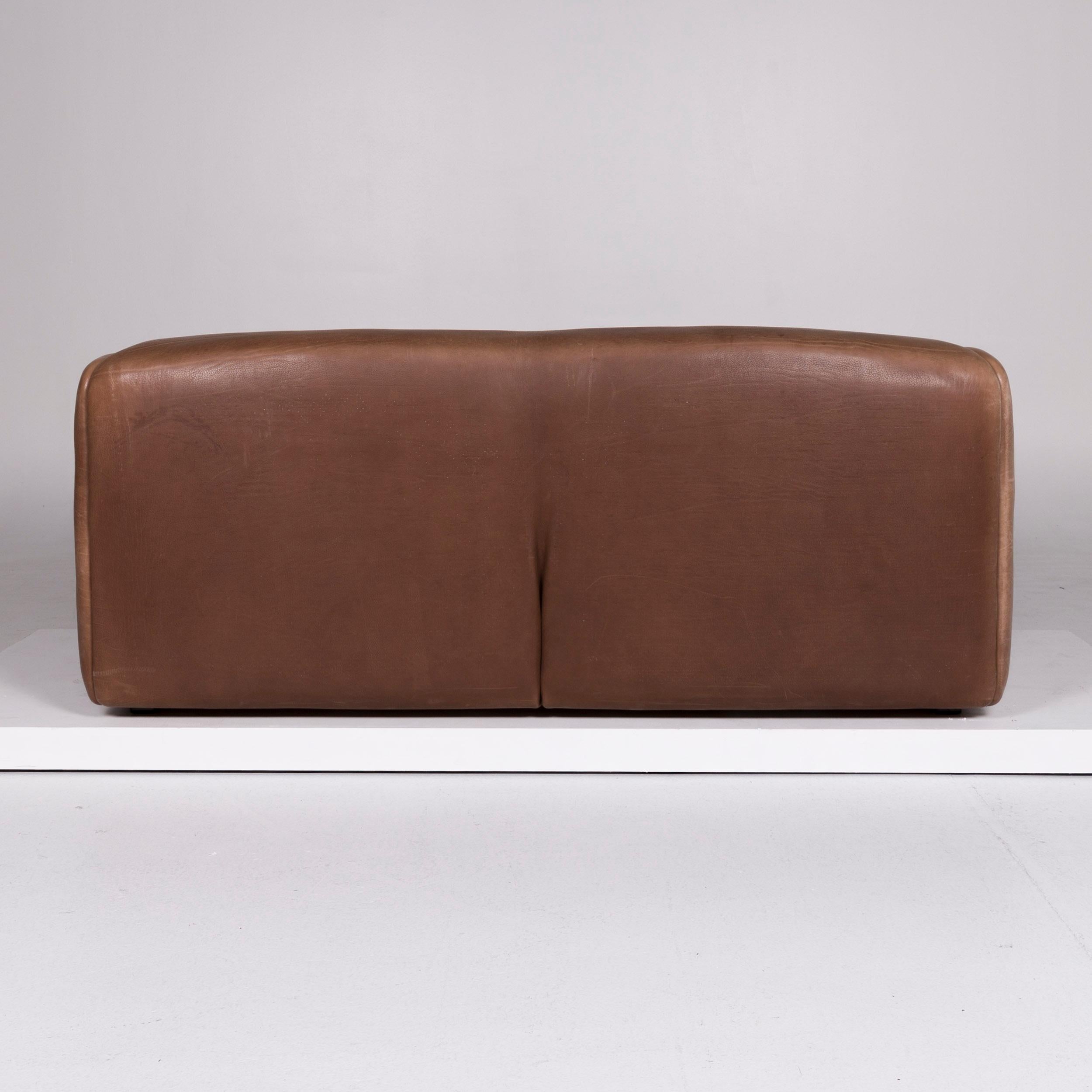 Leather De Sede Ds 47 Designer Leder Sofa Braun Zweisitzer For Sale