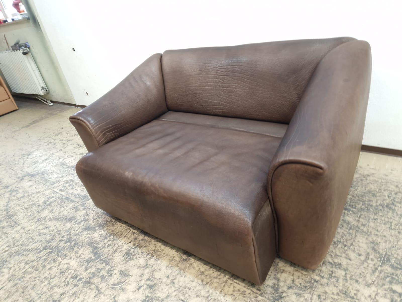 De Sede Ds 47 Echtledersofa Neckleder Braun Vintage im Angebot 3