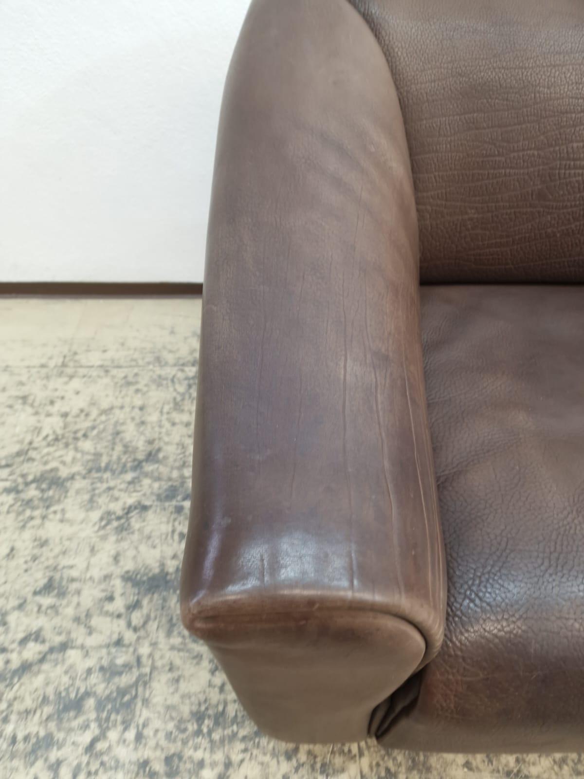 De Sede Ds 47 Echtledersofa Neckleder Braun Vintage im Angebot 5