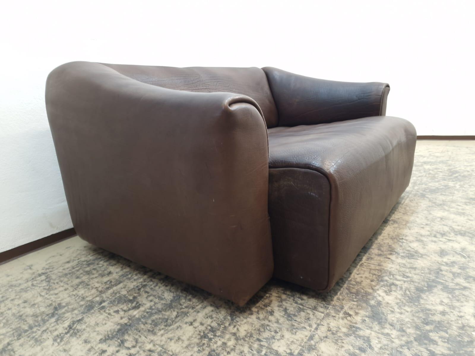 De Sede Ds 47 Echtledersofa Neckleder Braun Vintage (Schweizerisch) im Angebot