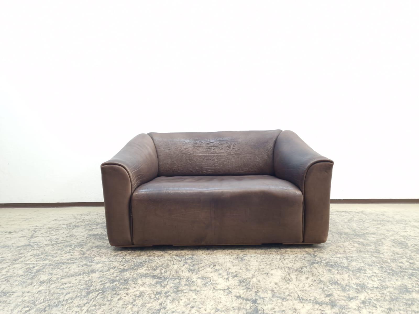 De Sede Ds 47 Echtledersofa Neckleder Braun Vintage im Zustand „Gut“ im Angebot in Garching a. d. Alz, DE