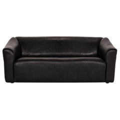 De Sede Ds 47 Leather Sofa Black Three-Seat Couch