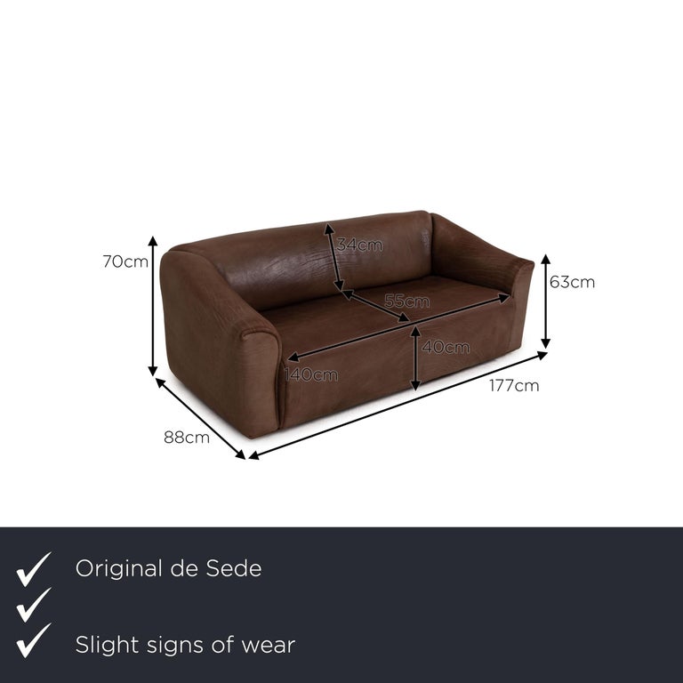 De Sede Ds 47 Leather Sofa Brown Three-Seater Couch at 1stDibs