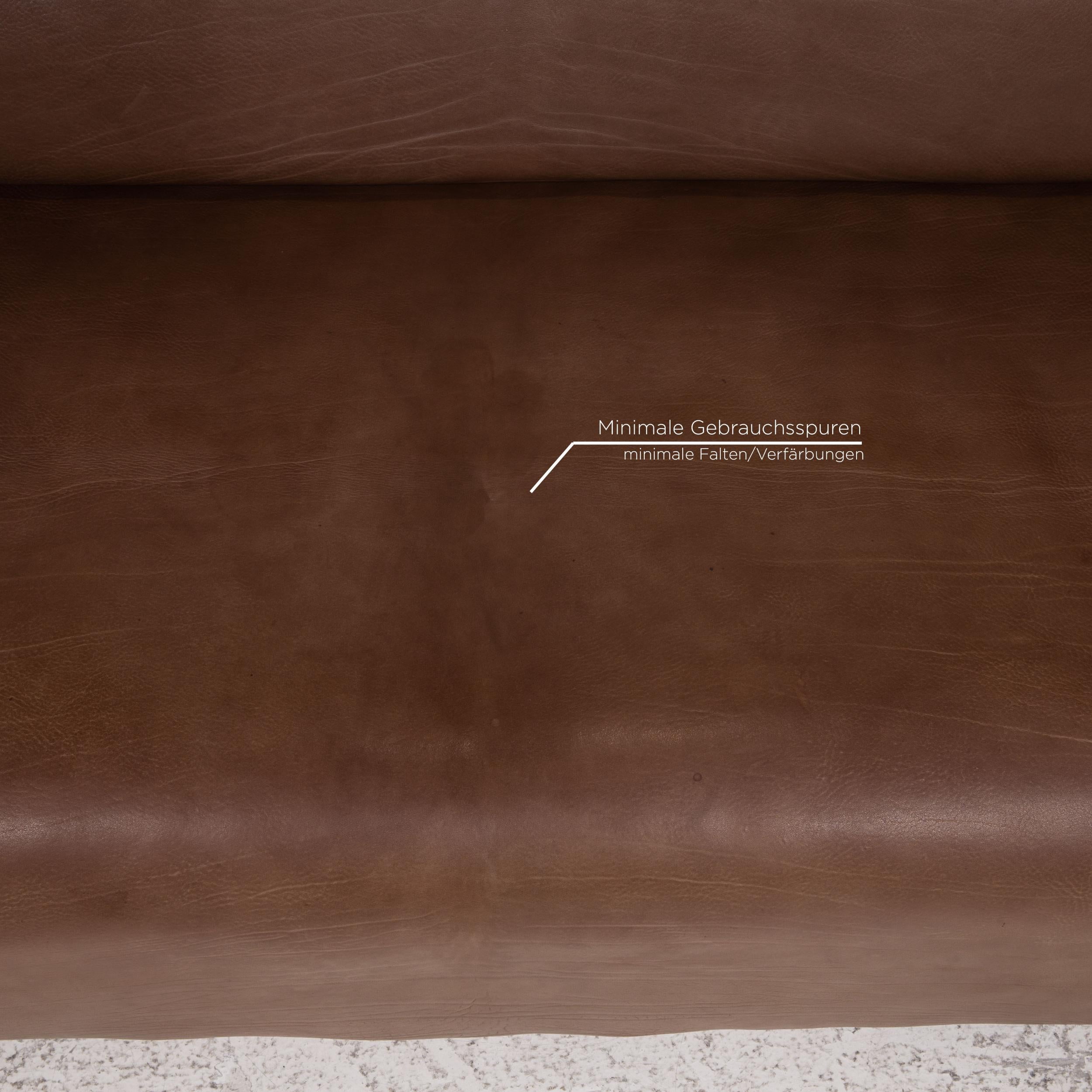 Modern De Sede DS 47 Leather Sofa Brown Three-Seater Couch For Sale