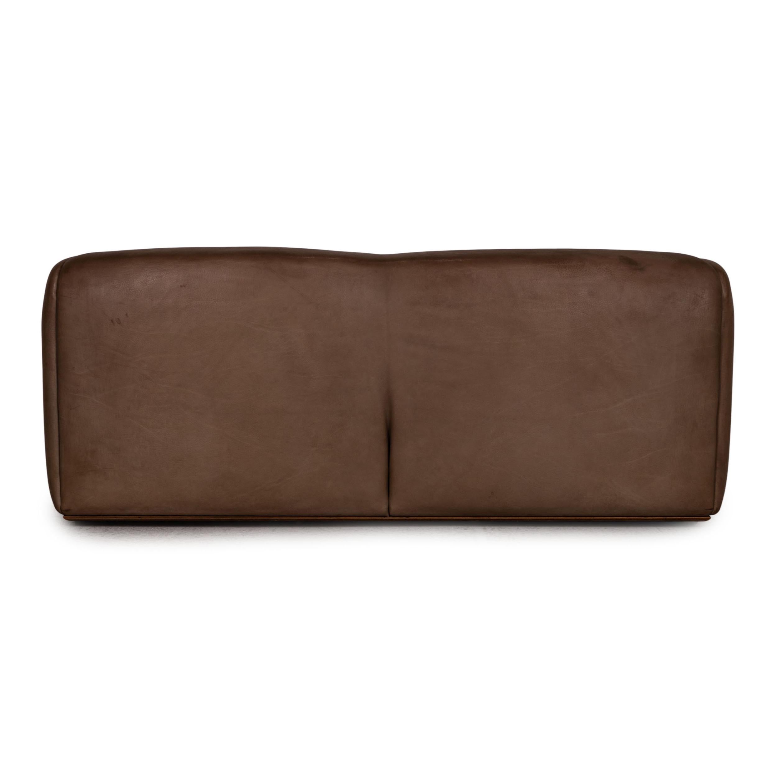 De Sede DS 47 Leather Sofa Brown Three-Seater Couch For Sale 2