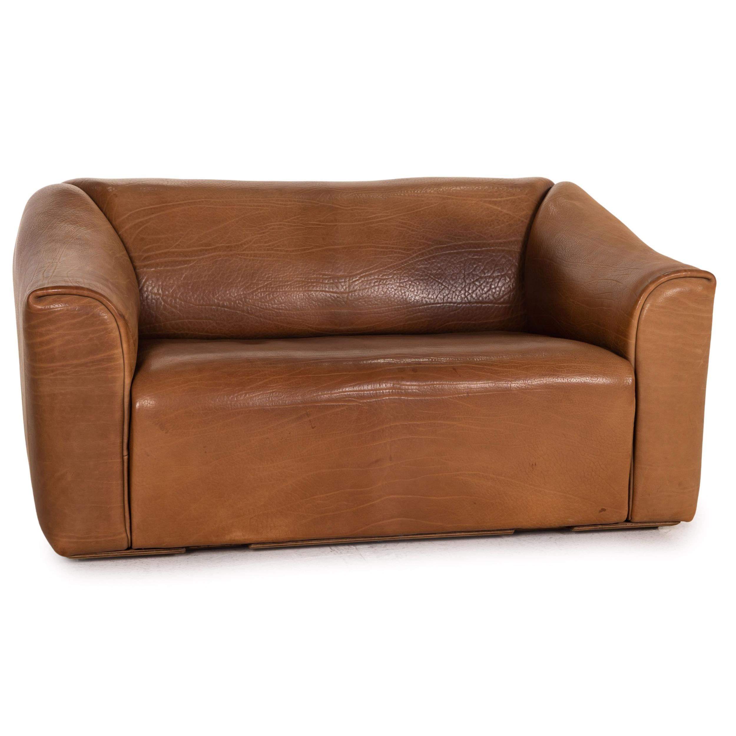 De Sede DS 47 Leather Sofa Brown Two-Seater Function Vintage Couch For Sale 5