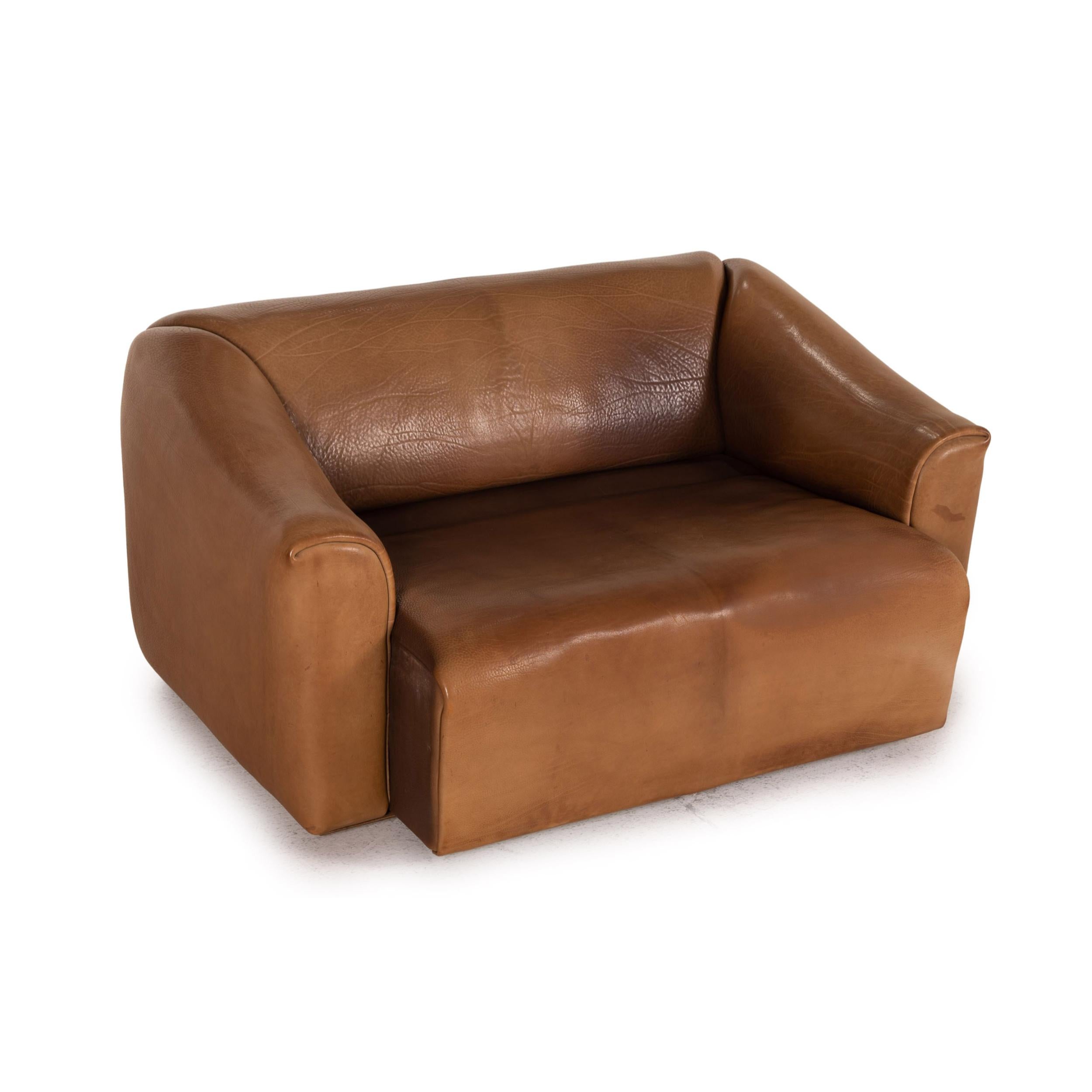Modern De Sede DS 47 Leather Sofa Brown Two-Seater Function Vintage Couch For Sale