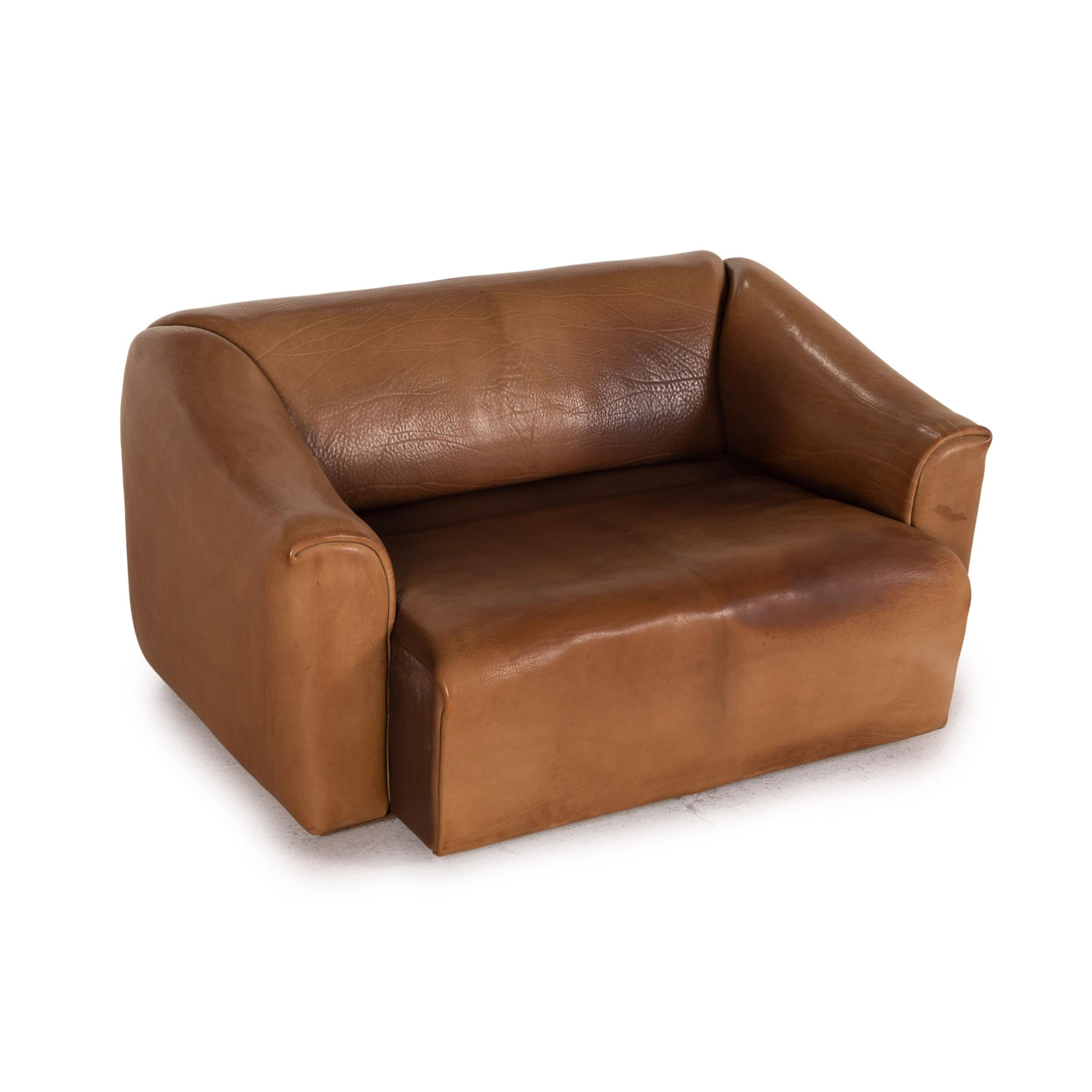 Modern De Sede DS 47 Leather Sofa Brown Two-Seater Function Vintage Couch For Sale