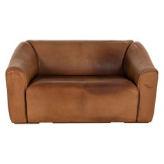 De Sede DS 47 Leather Sofa Brown Two-Seater Function Vintage Couch