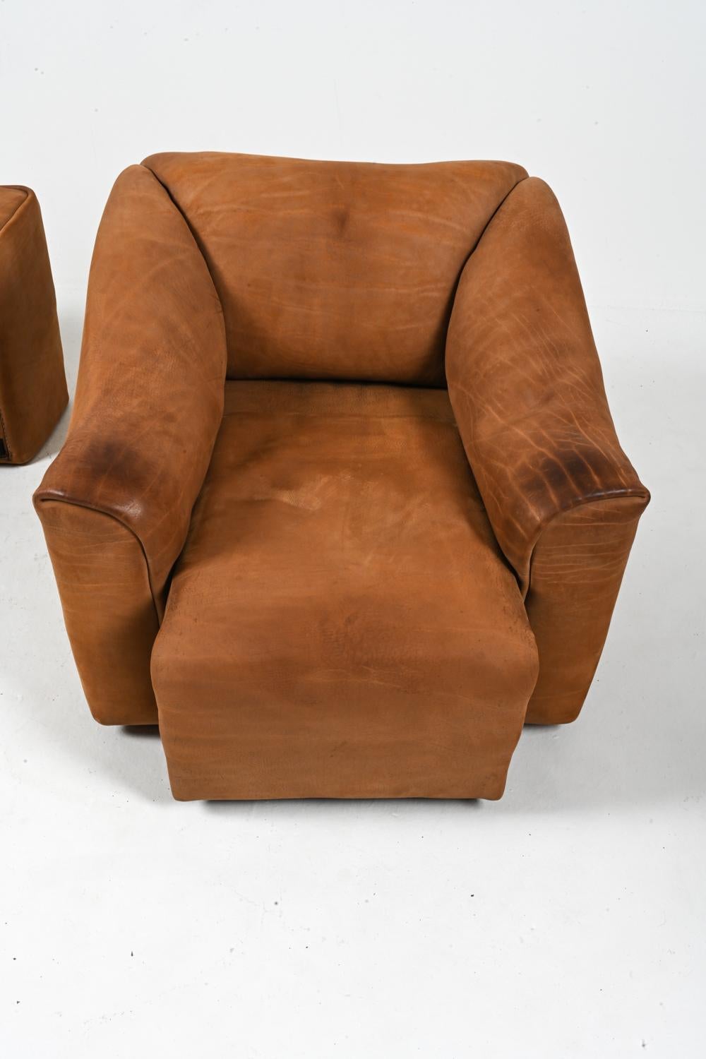 De Sede DS-47 Lounge Chair & Ottoman in Nubuck Leather, c. 1970's For Sale 10