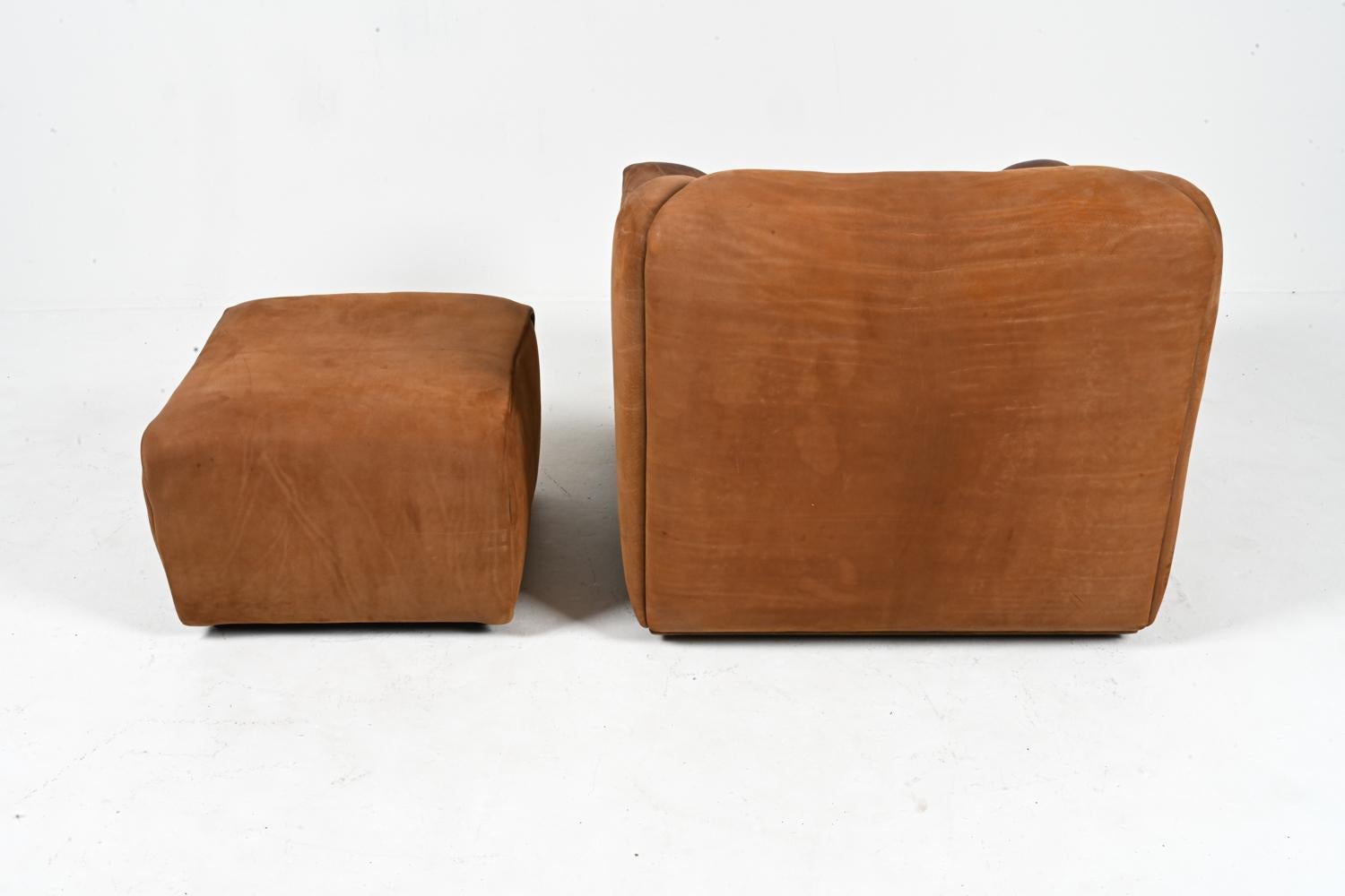 De Sede DS-47 Lounge Chair & Ottoman in Nubuck Leather, c. 1970's For Sale 4