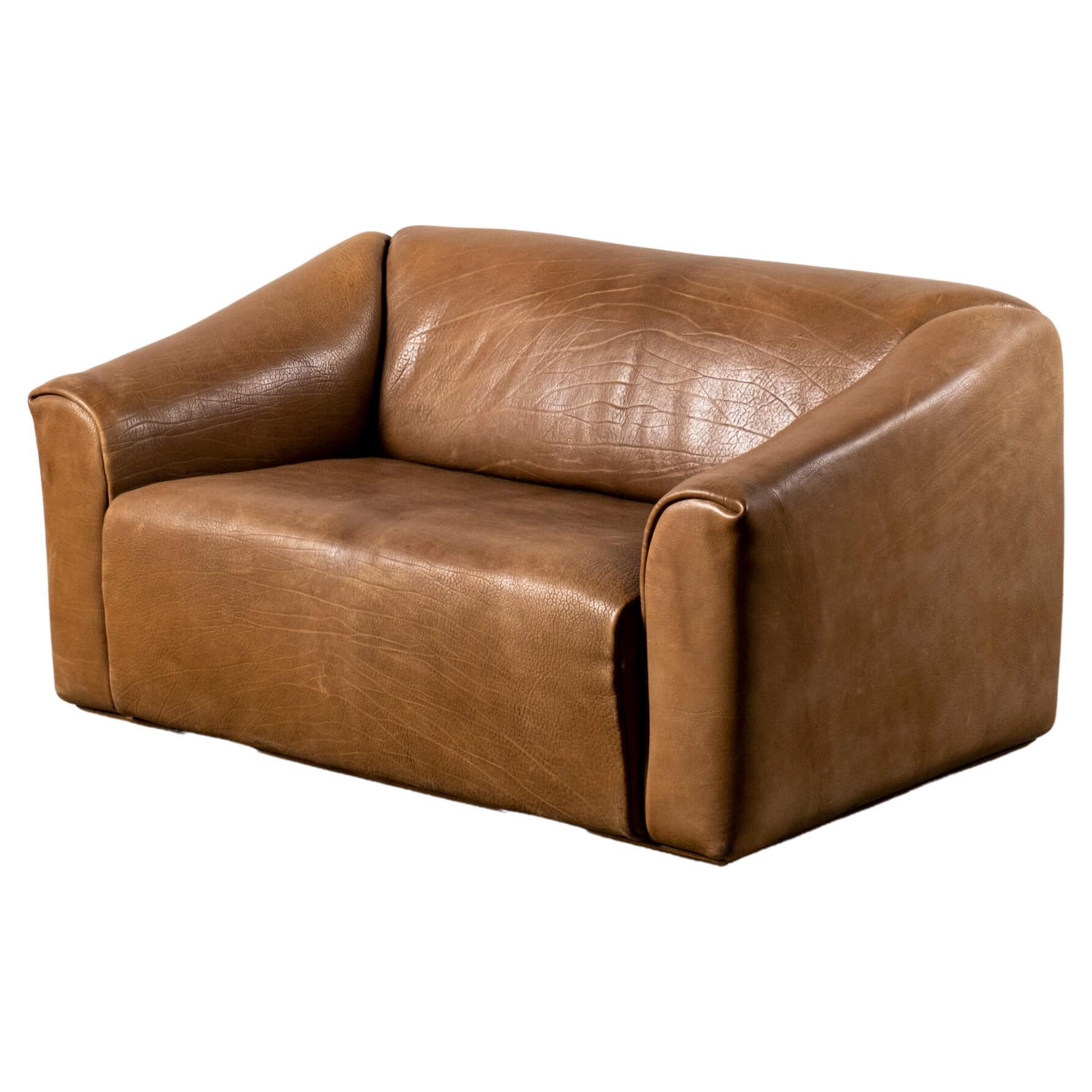 De Sede DS-47 Neck Leather 2-Seater Sofa For Sale