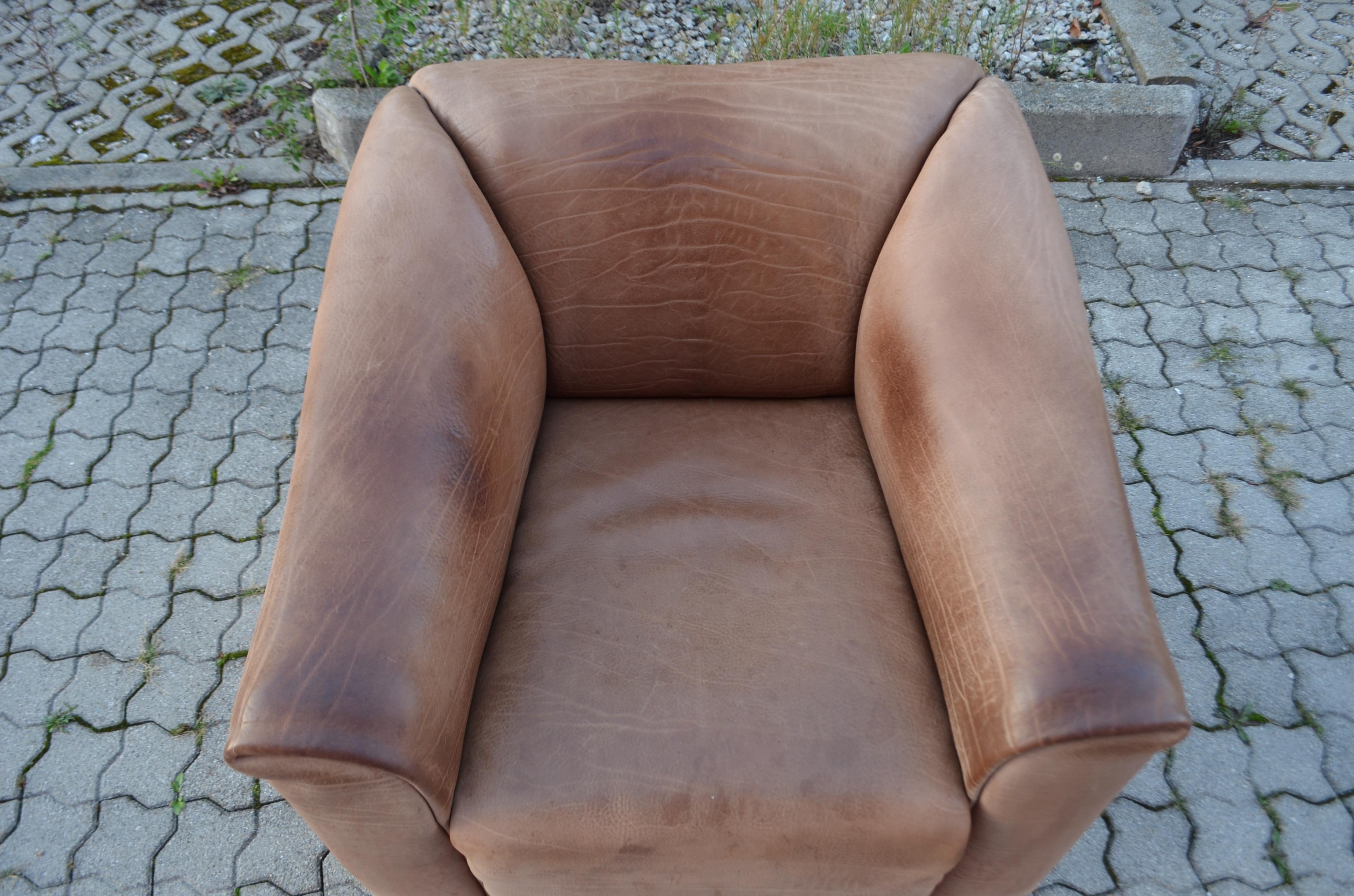 Swiss De Sede DS 47 Neck Leather Armchair Brown For Sale