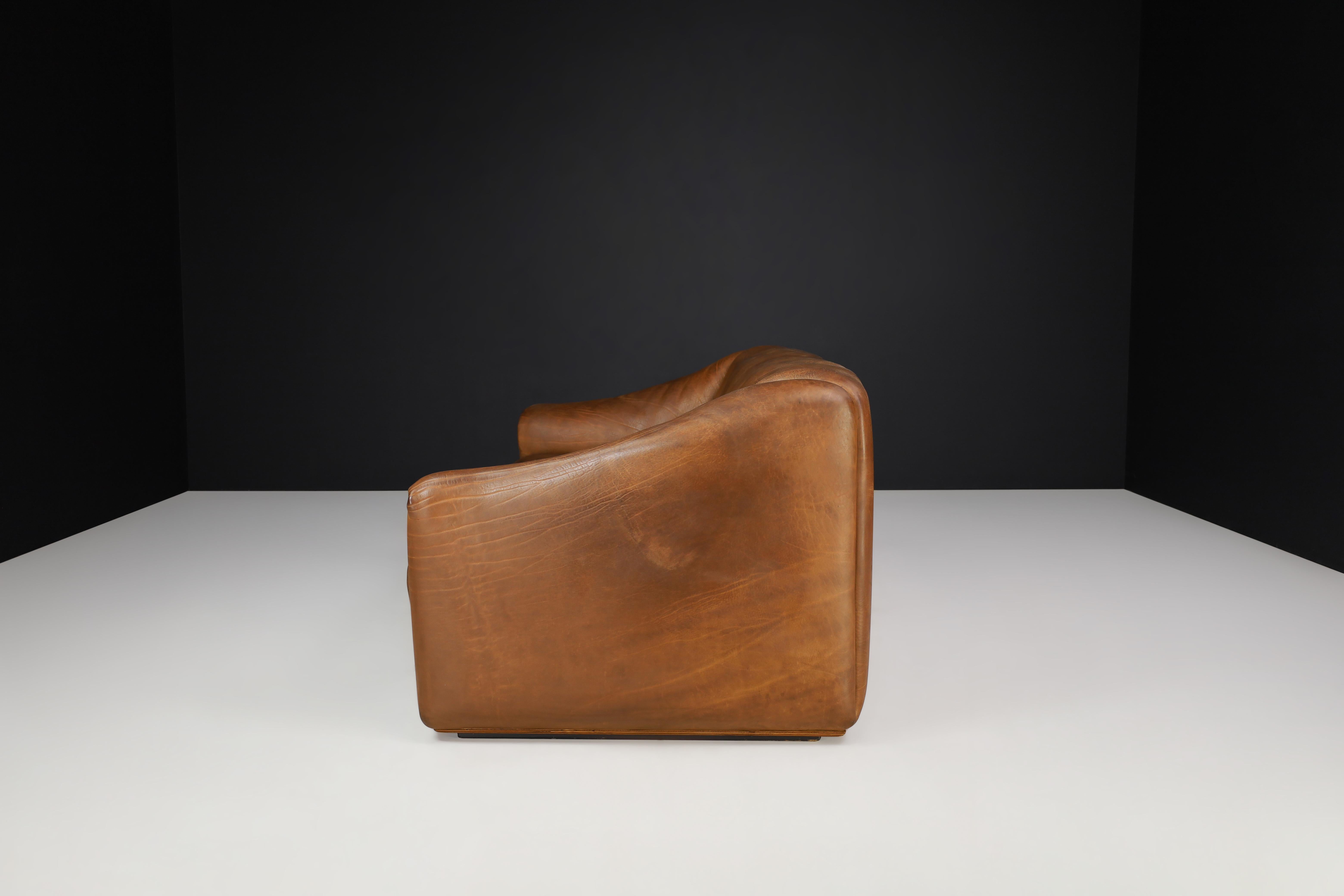 De Sede DS-47 Leder-Sofa mit Neckholder aus der Schweiz, 1970er Jahre   5