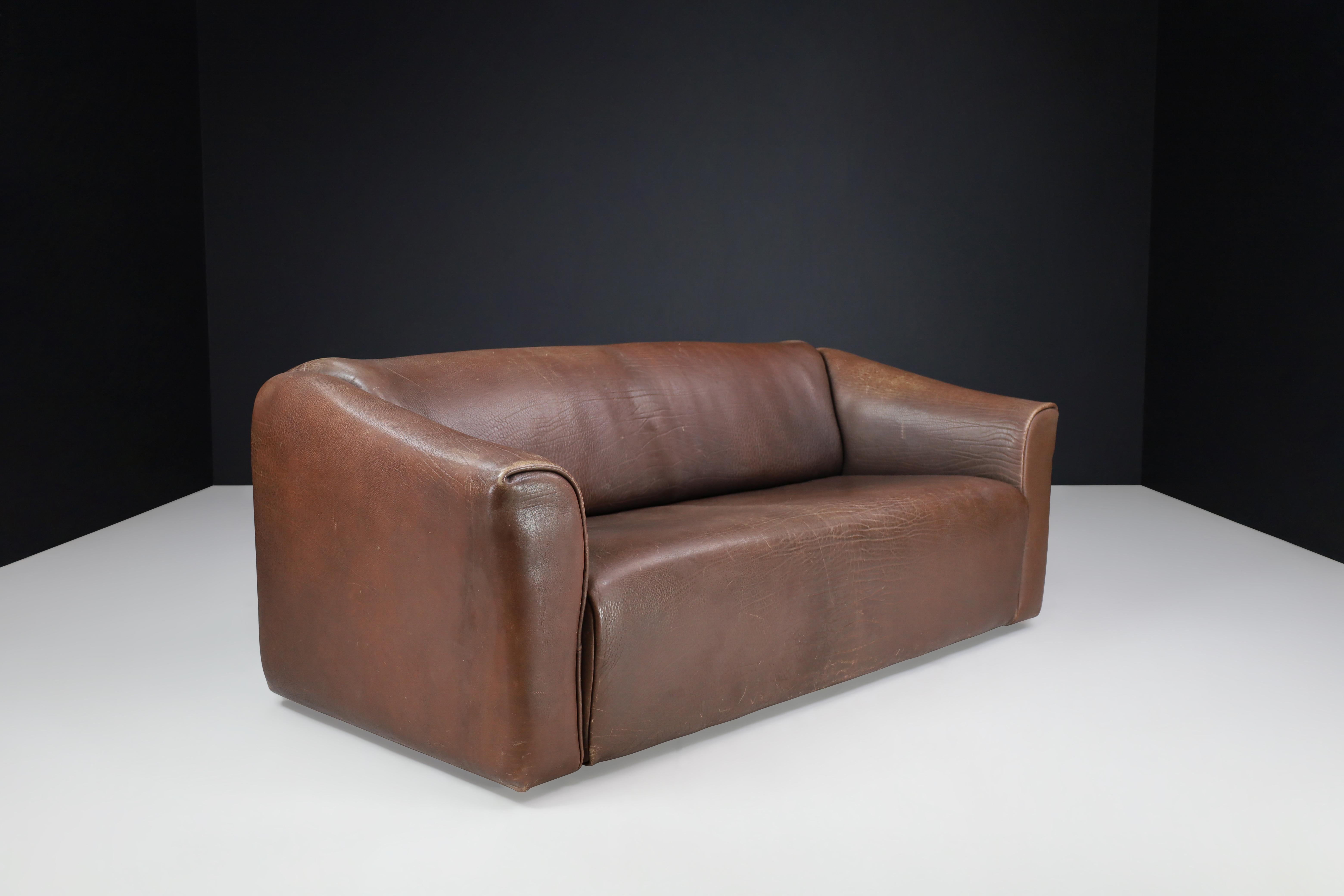 De Sede DS-47 Leder-Sofa mit Neckholder aus der Schweiz, 1970er Jahre   im Angebot 5
