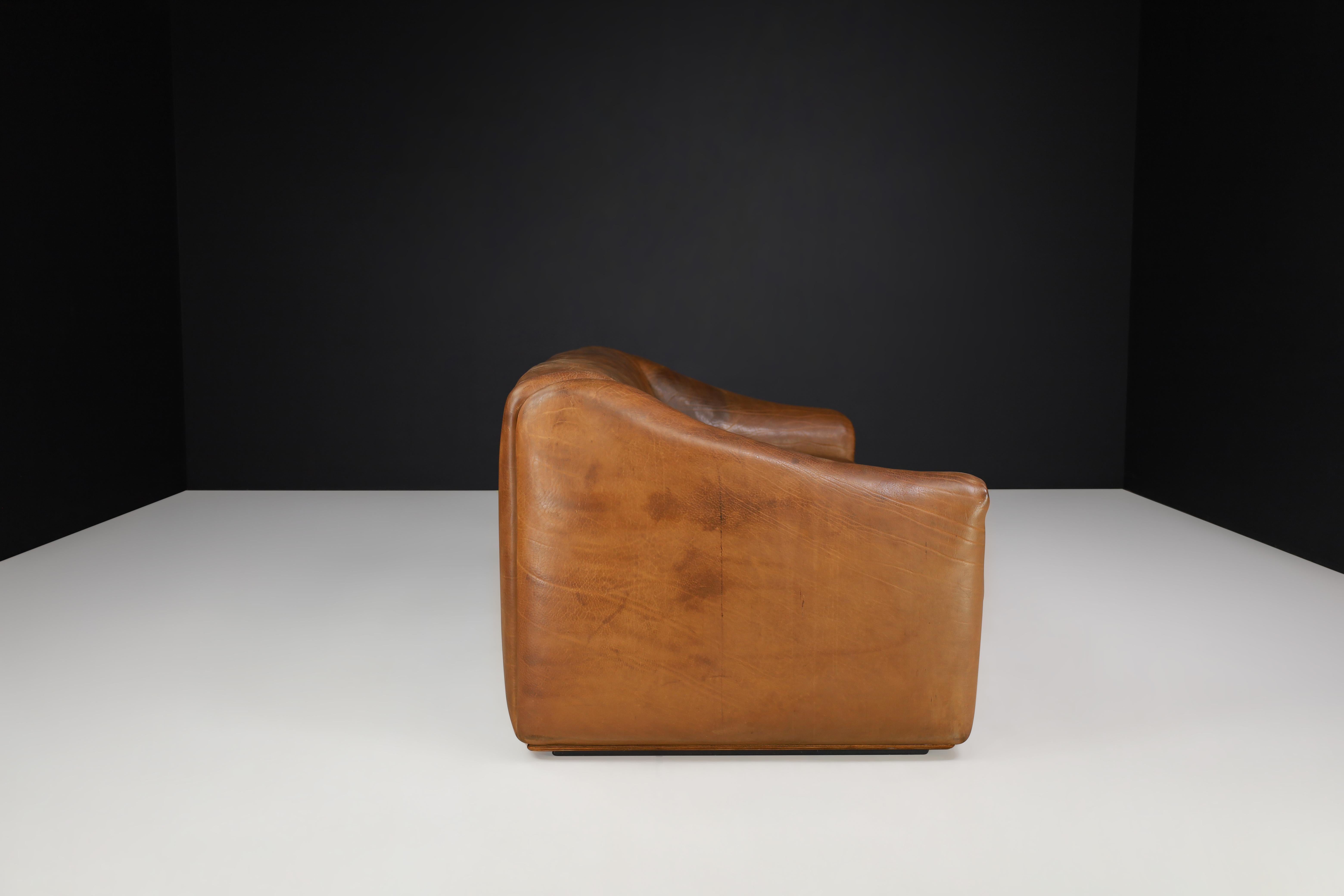 De Sede DS-47 Leder-Sofa mit Neckholder aus der Schweiz, 1970er Jahre   1