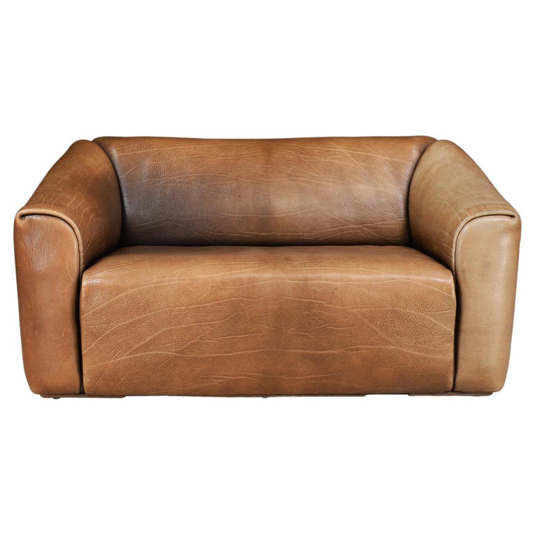 Canapé 2 Places De Sede DS-50 - Cuir Beige - Design Suisse Vintage