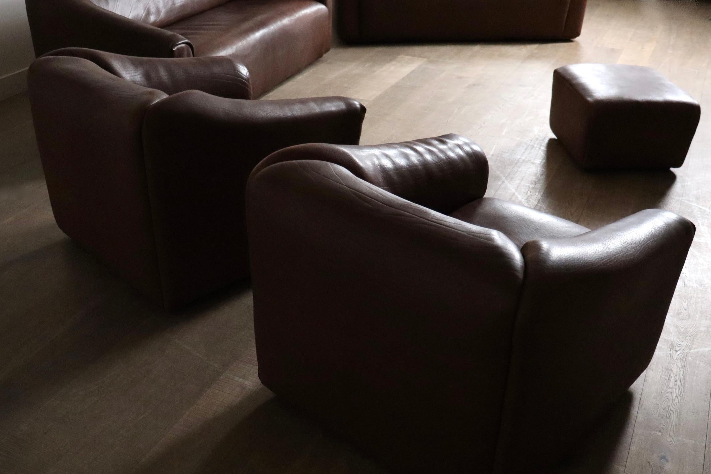 Groupe de sièges DS-47 de De Sede en cuir de buffle, années 1970 Bon état - En vente à ABCOUDE, UT