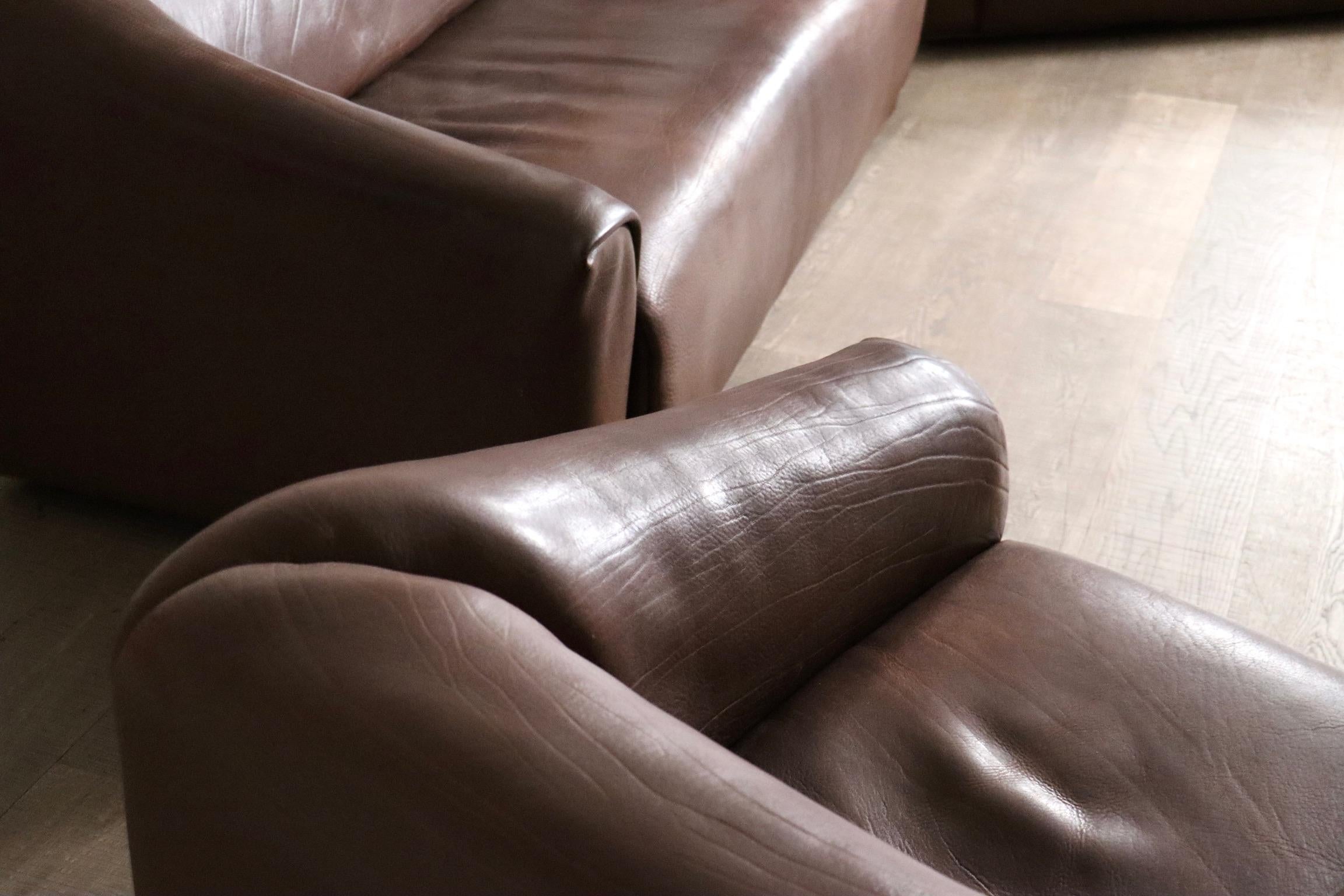 Groupe de sièges DS-47 de De Sede en cuir de buffle, années 1970 en vente 1