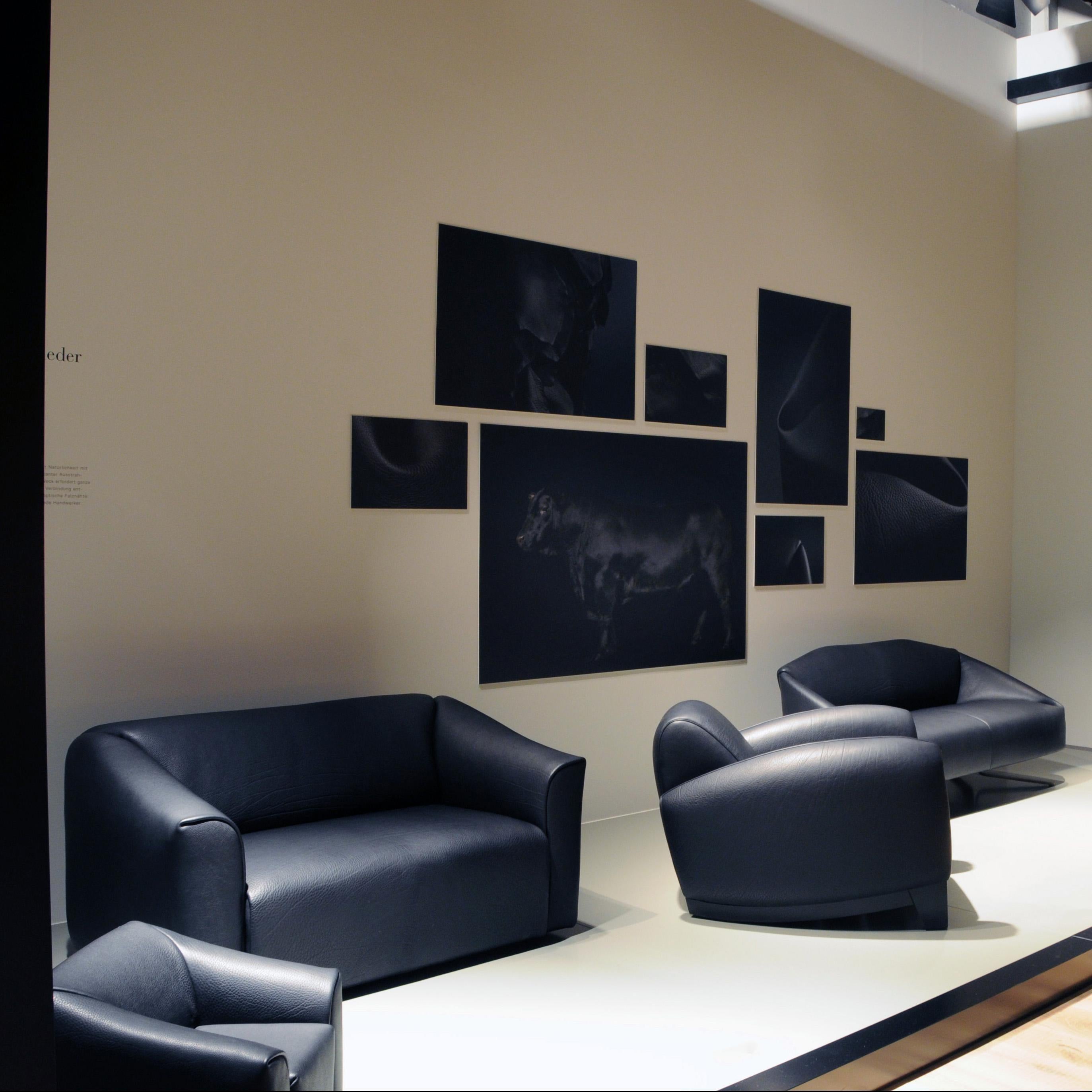 Swiss De Sede DS-47 Sofa in Black Upholstery by Antonella Scarpitta For Sale