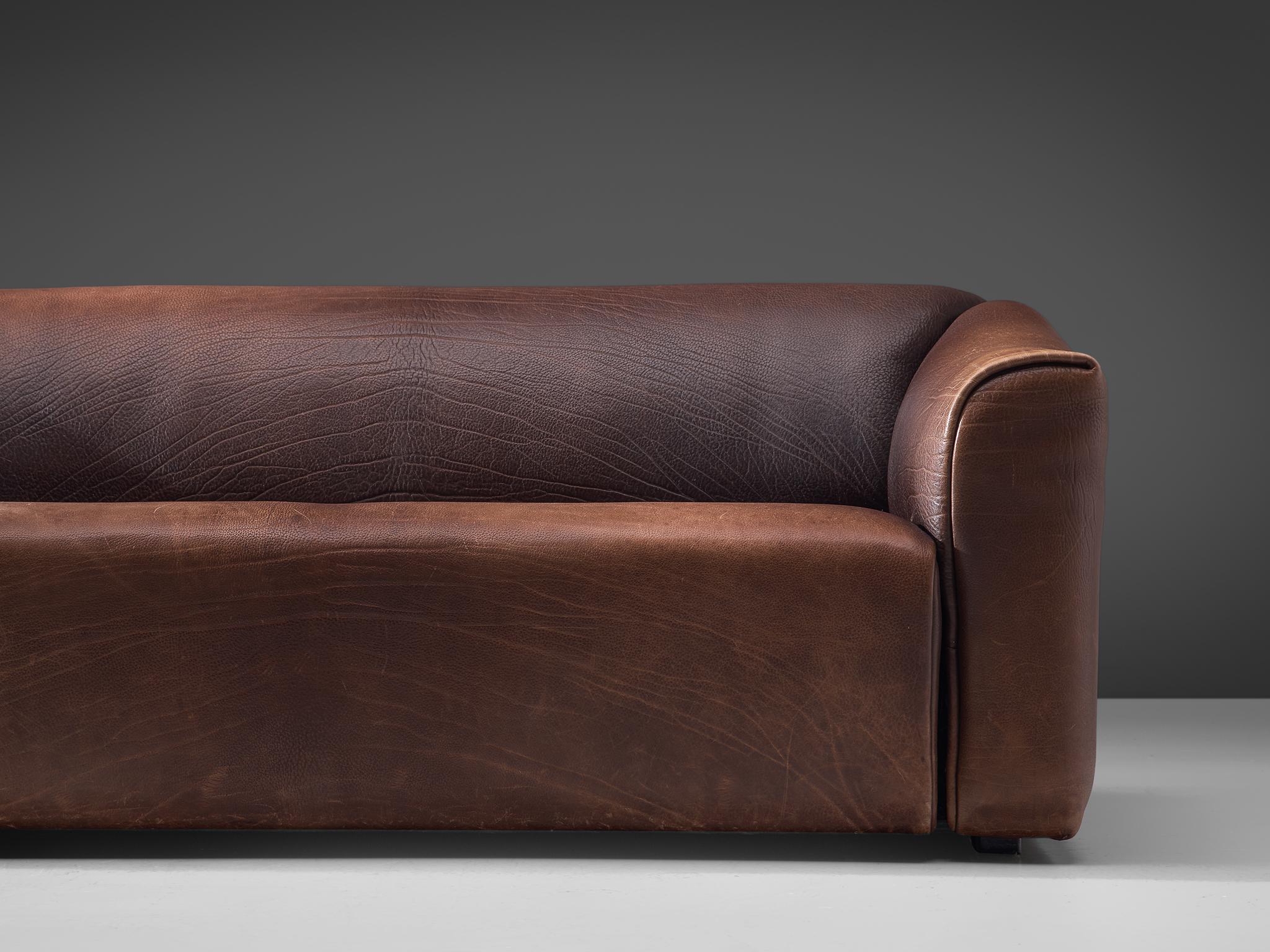 Swiss De Sede DS-47 Sofa in Dark Brown Buffalo Leather
