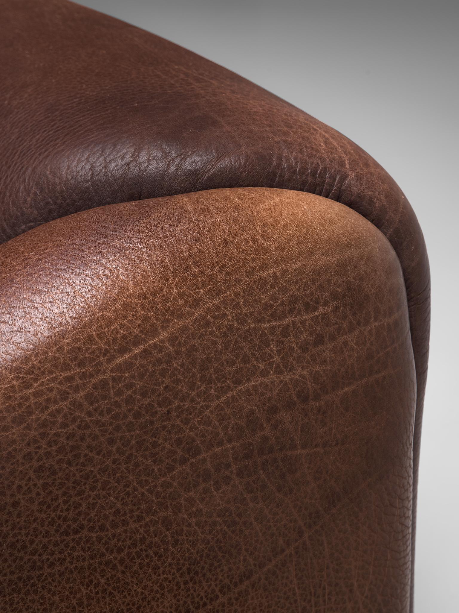 De Sede DS-47 Sofa in Dark Brown Buffalo Leather In Good Condition In Waalwijk, NL
