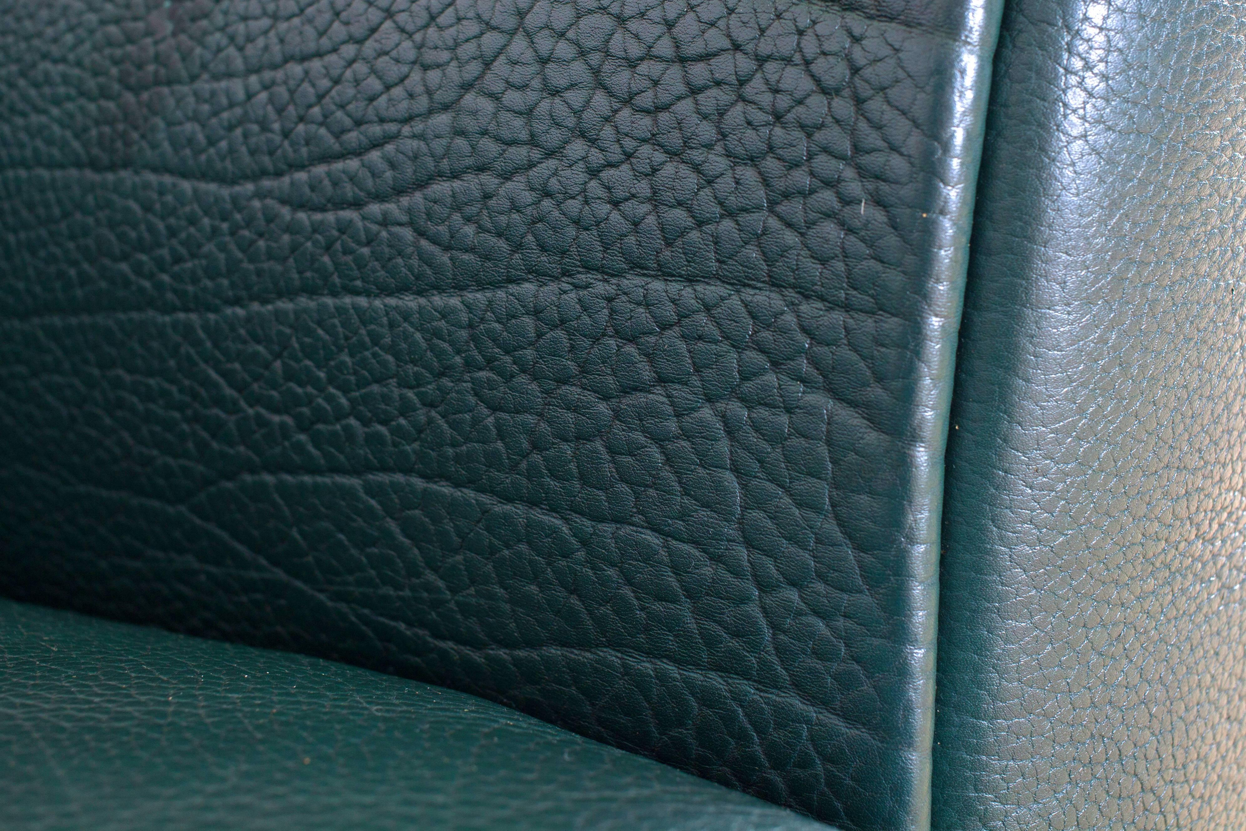 Mid-century modern De Sede DS 47 Sofa in Petrol Green Leather 4
