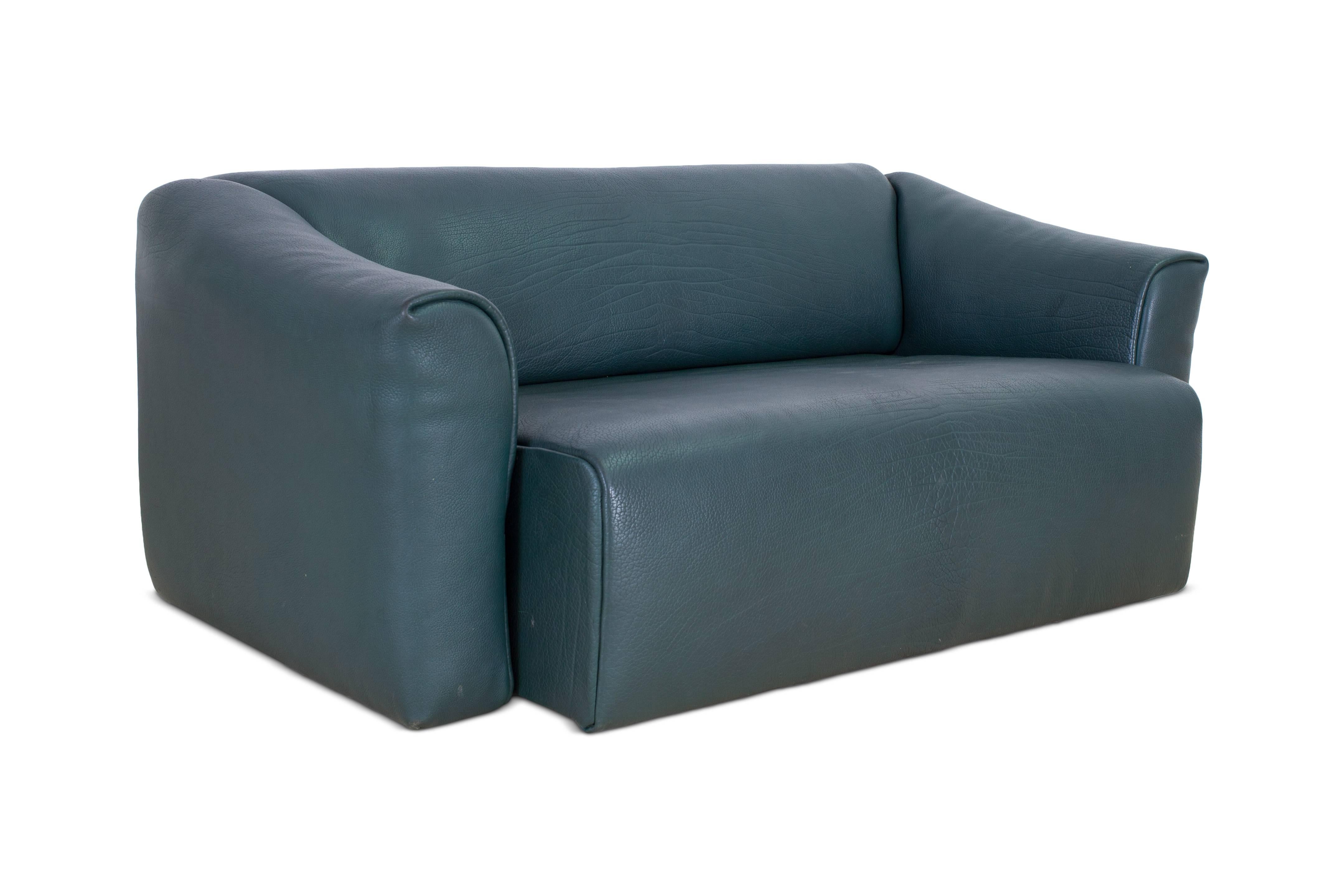 Mid-Century Modern Mid-century modern De Sede DS 47 Sofa in Petrol Green Leather