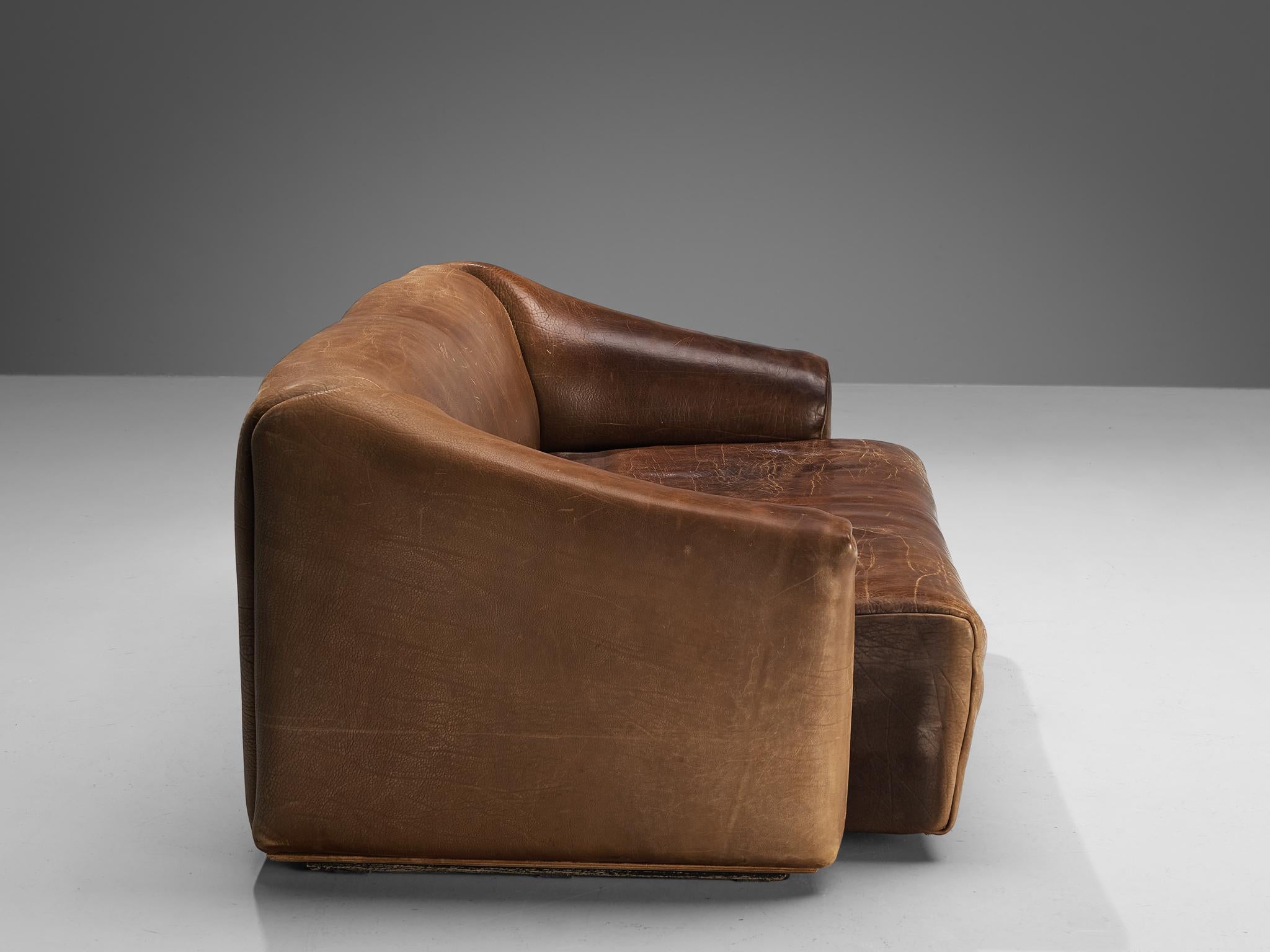Mid-20th Century De Sede 'DS-47 'Three Seat Sofa in Cognac Leather