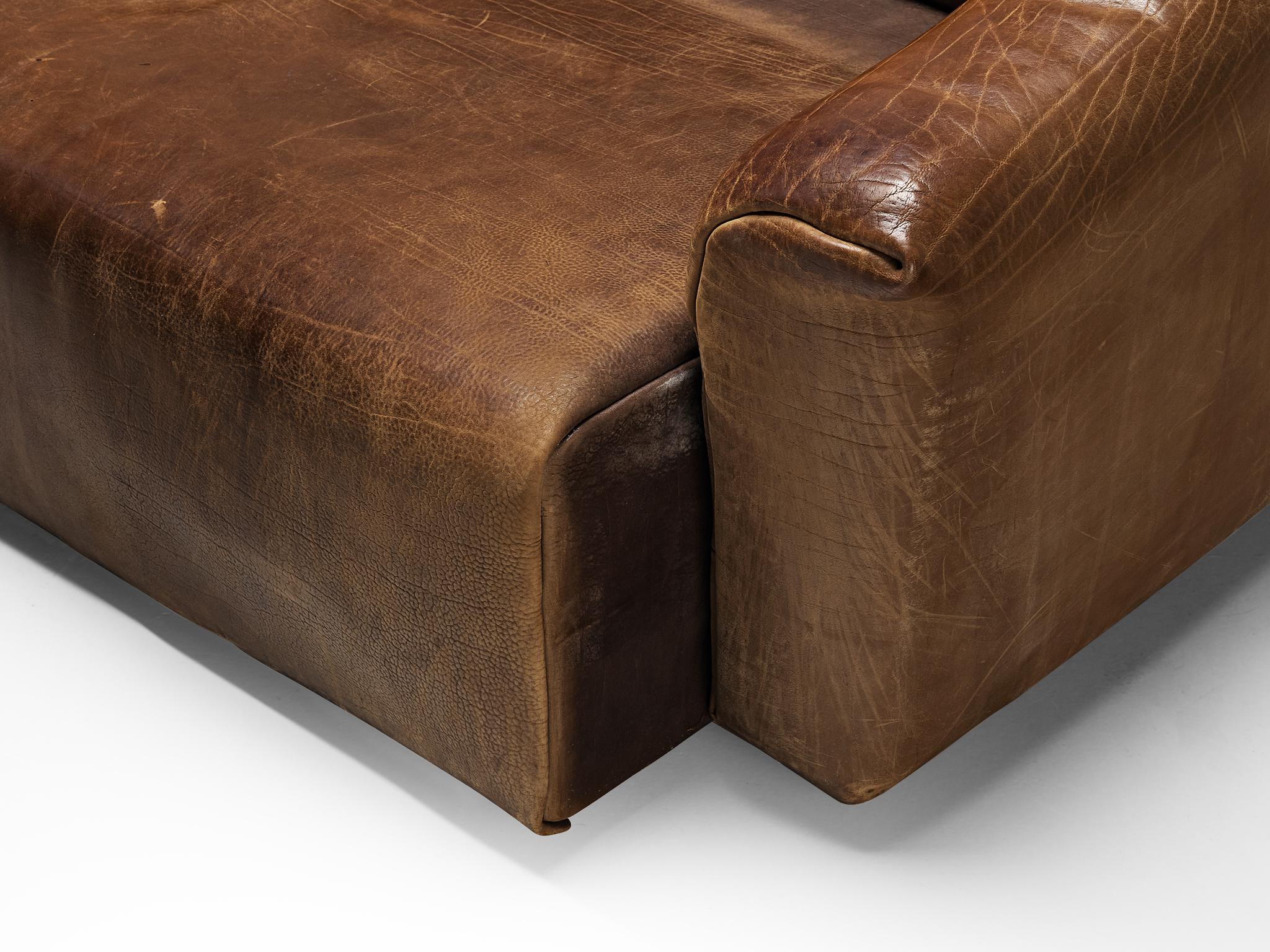 De Sede 'DS-47 'Two Seat Sofa in Cognac Leather For Sale 4
