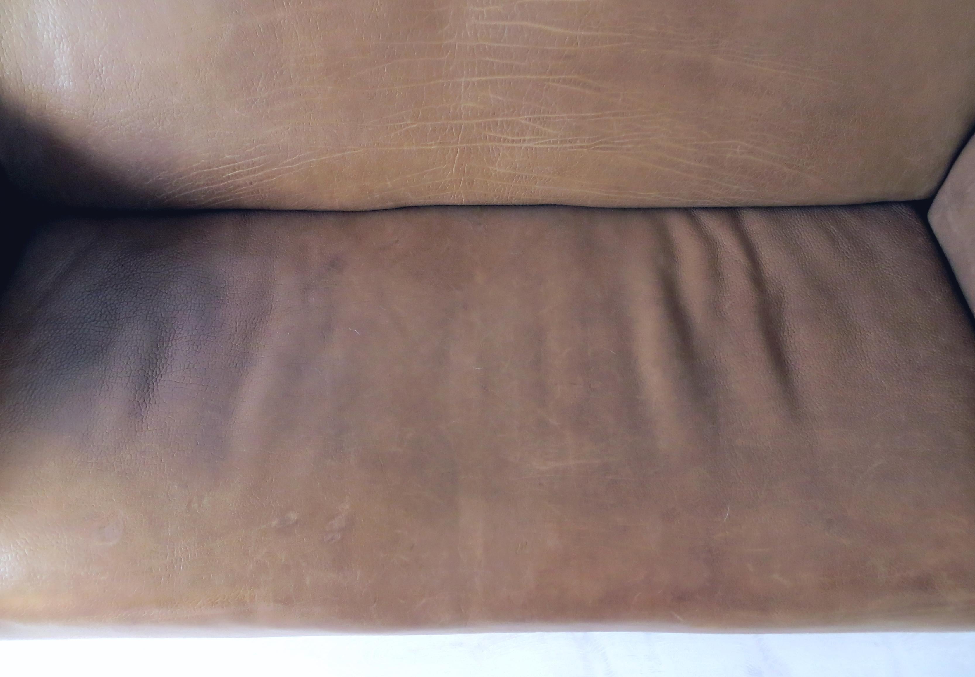 De Sede DS-47 Vintage Thick Buffalo Neck-Leather 3-Seat Sofa Chocolate Brown 3