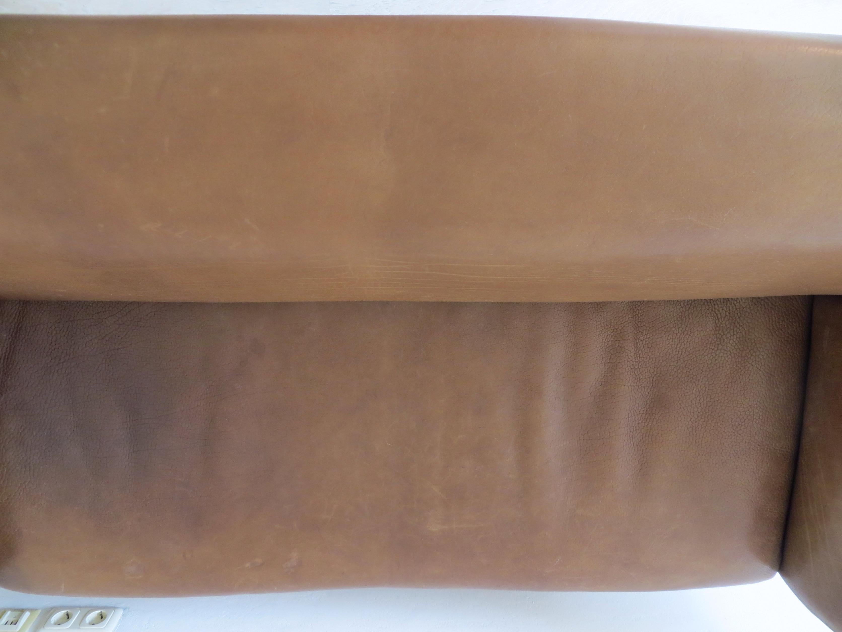 De Sede DS-47 Vintage Thick Buffalo Neck-Leather 3-Seat Sofa Chocolate Brown 3