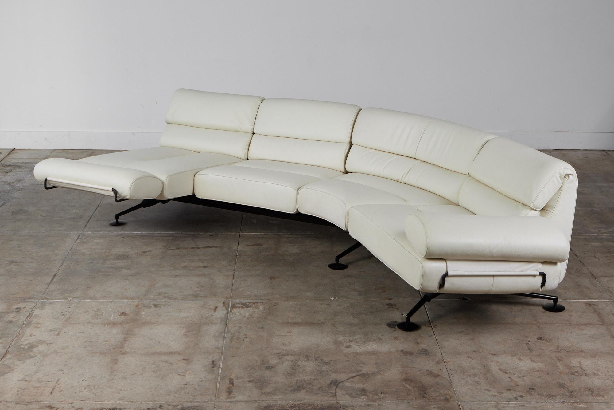 20th Century De Sede DS 470 Cream Leather Sofa