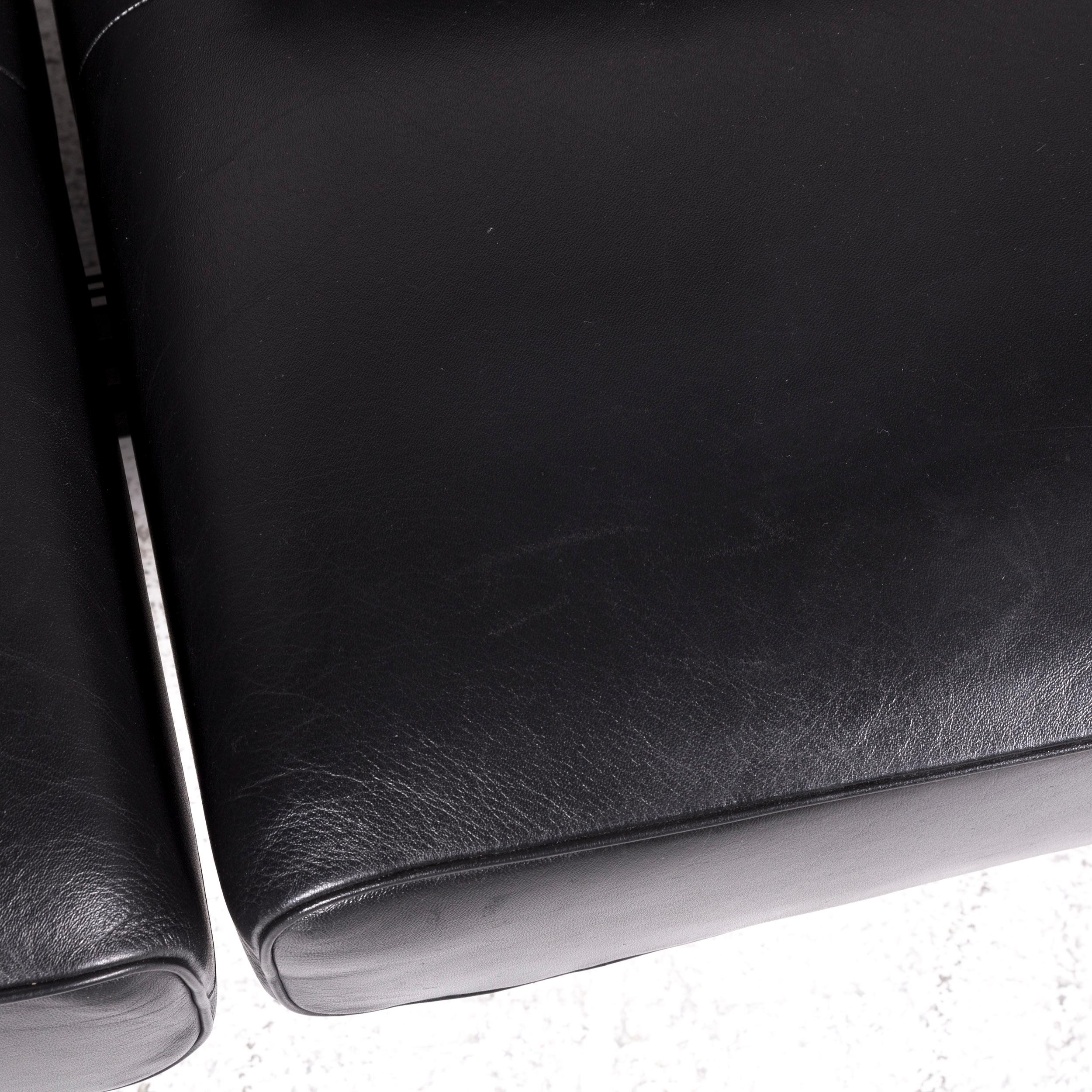 De Sede Canapé en cuir noir à deux places avec pochette Realx Function DS 470 en vente 4