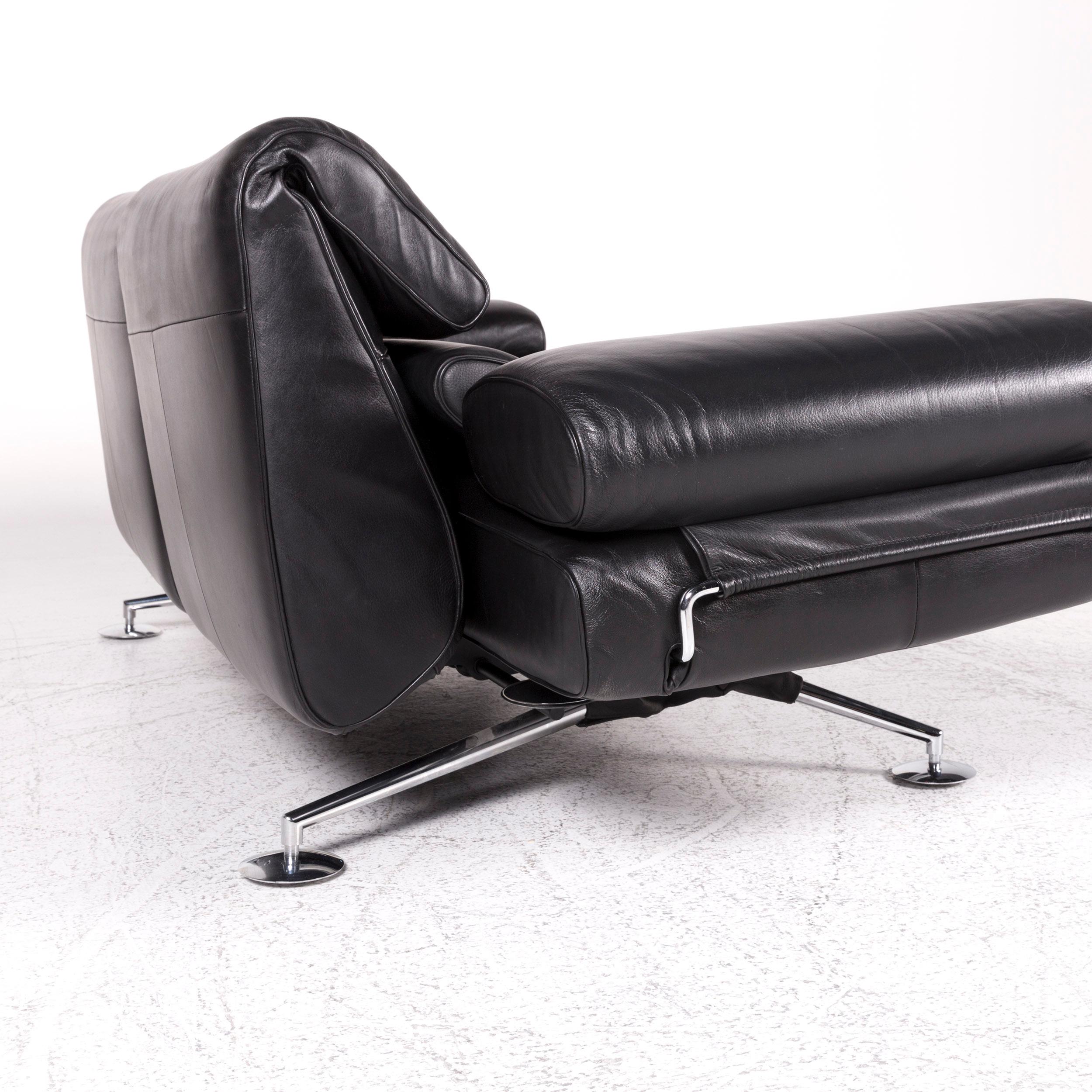 De Sede Canapé en cuir noir à deux places avec pochette Realx Function DS 470 en vente 10
