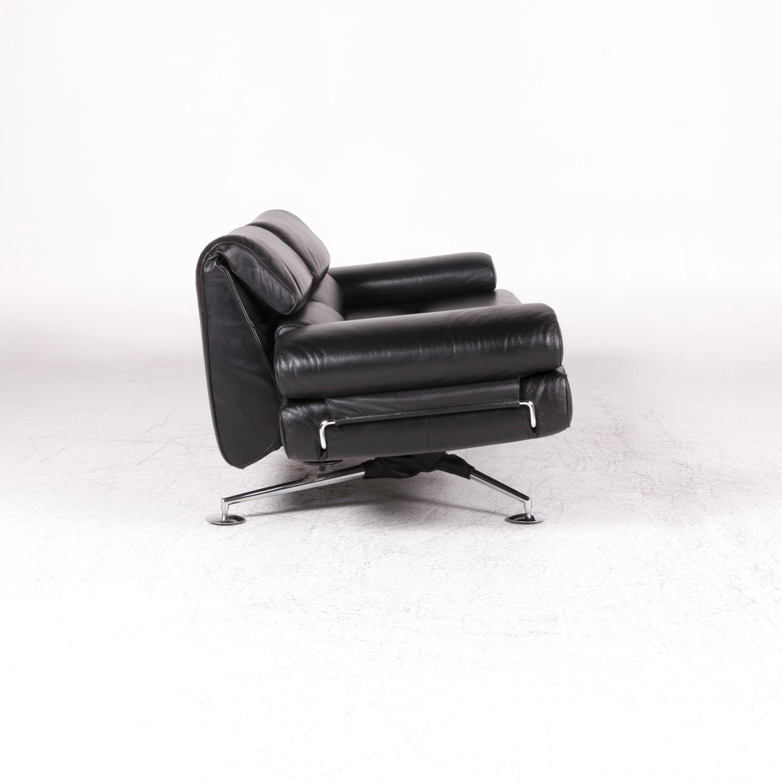 De Sede Canapé en cuir noir à deux places avec pochette Realx Function DS 470 en vente 11