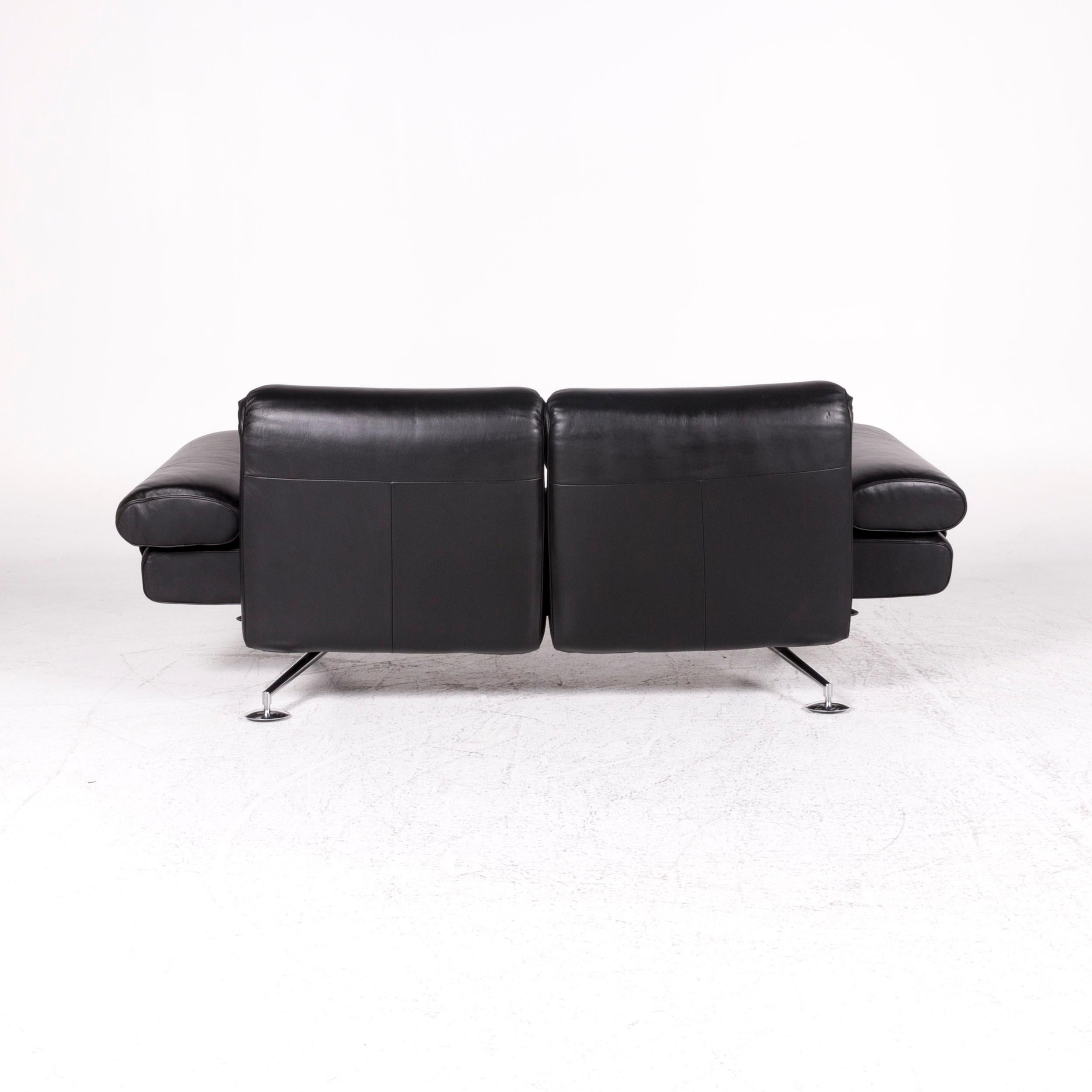 De Sede Canapé en cuir noir à deux places avec pochette Realx Function DS 470 en vente 12