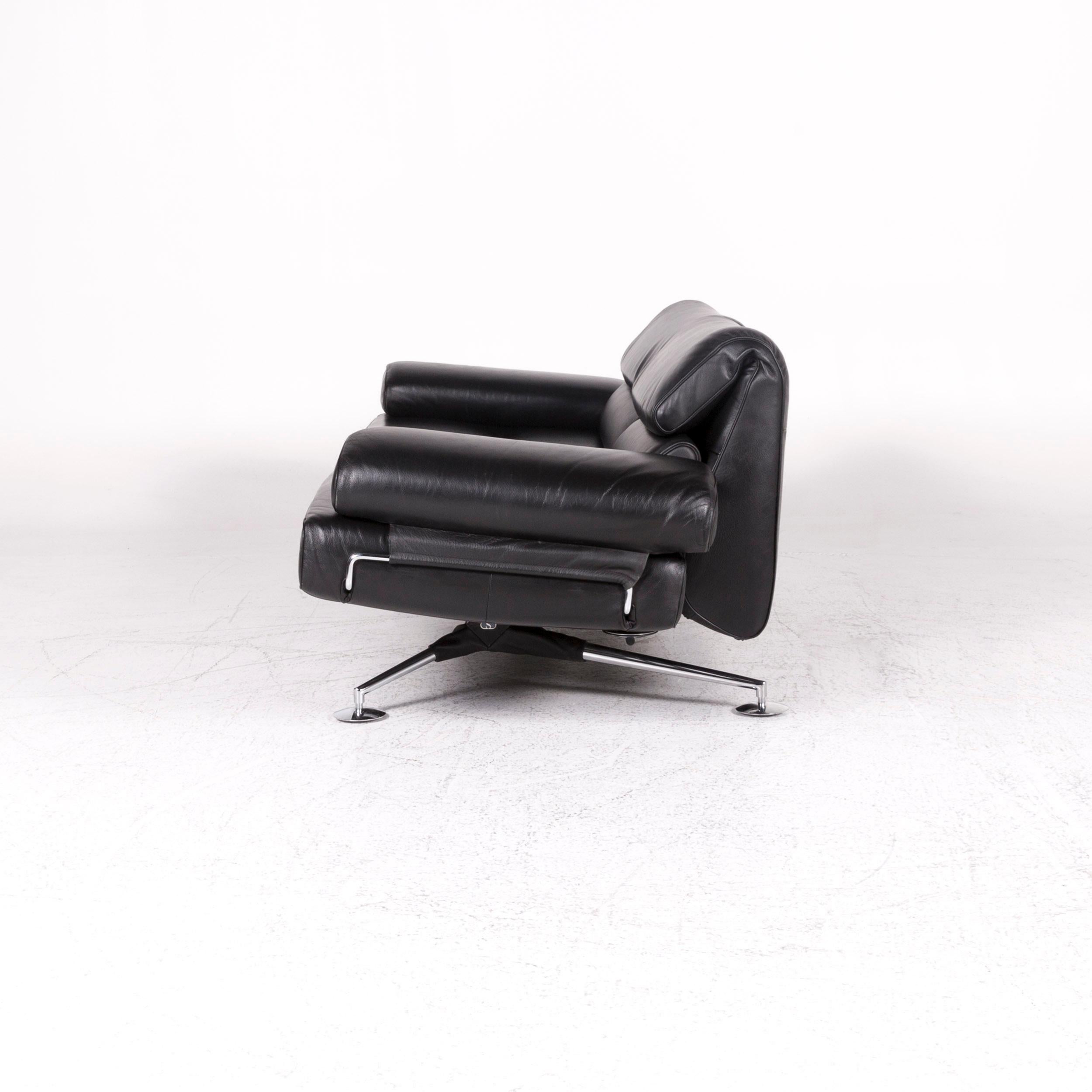 De Sede Canapé en cuir noir à deux places avec pochette Realx Function DS 470 en vente 13